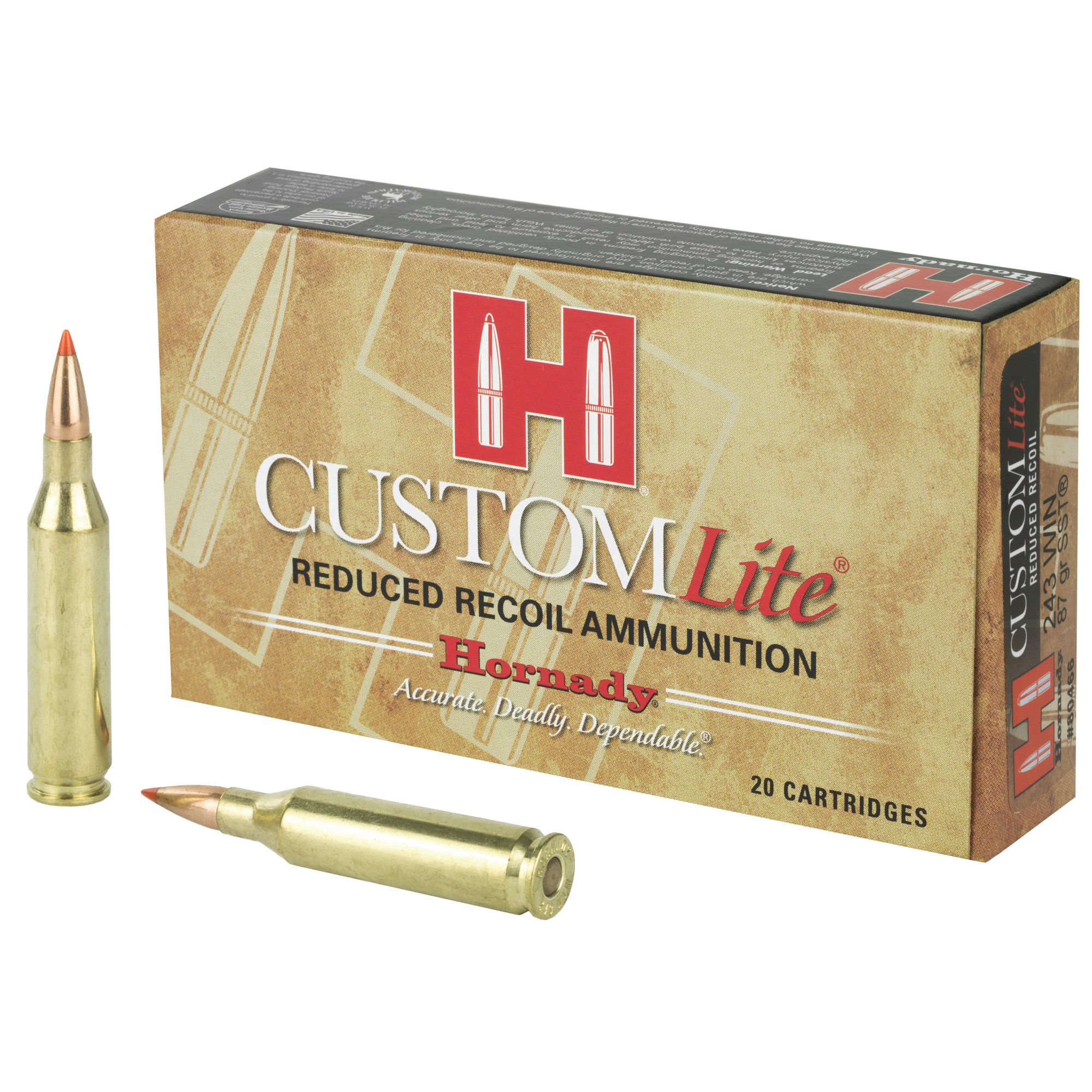 Hornady Custom Lite Rifle Ammo 243 Win 87 gr. SST 20 rd.