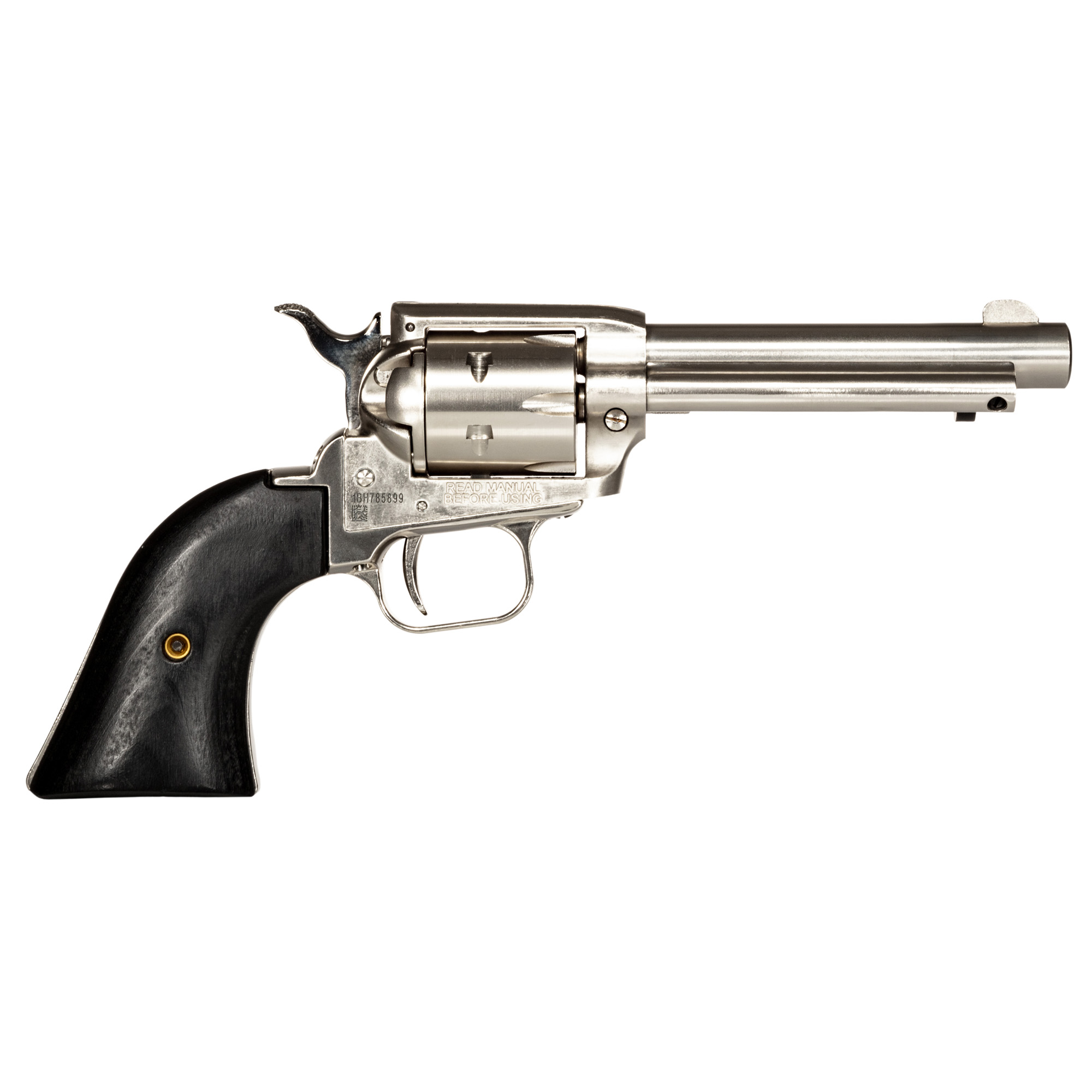 Heritage Rough Rider Revolver 22 LR. 4.75 in. Nickel Wood Grip 6 Shot