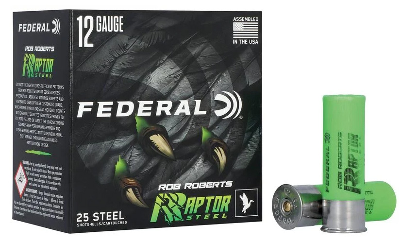 Federal Raptor Series 12 Gauge Steel Shot 2 Shot 3/8 oz 25 Rounds