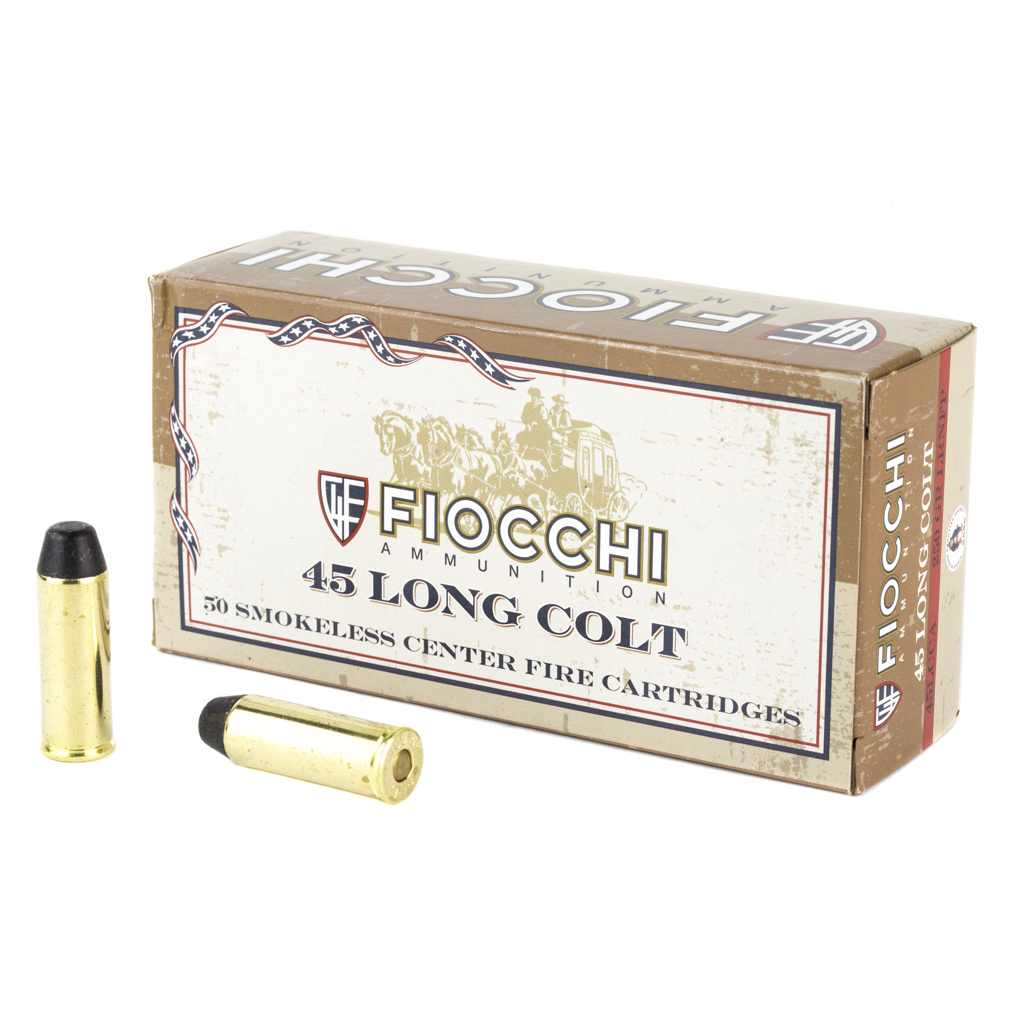 Fiocchi Cowboy Action Centerfire Rifle Ammo 45 Colt 250 gr. LRNFP 50 rd.