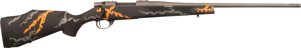 Weatherby Vanguard Compact 6.5 Creedmoor 20 Inch 5 Rounds Tungsten Cerakote Orange & Grey Accents