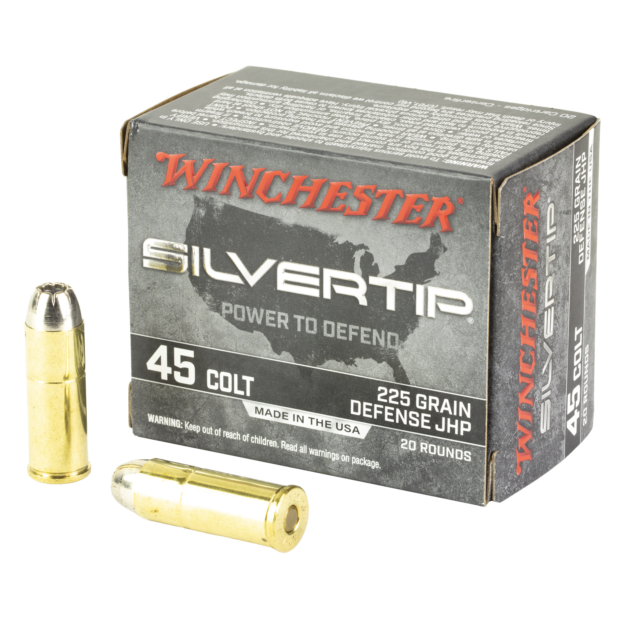 Winchester Silvertip 45 Colt Jacketed Hollow Point 225 Grain 20 Rounds