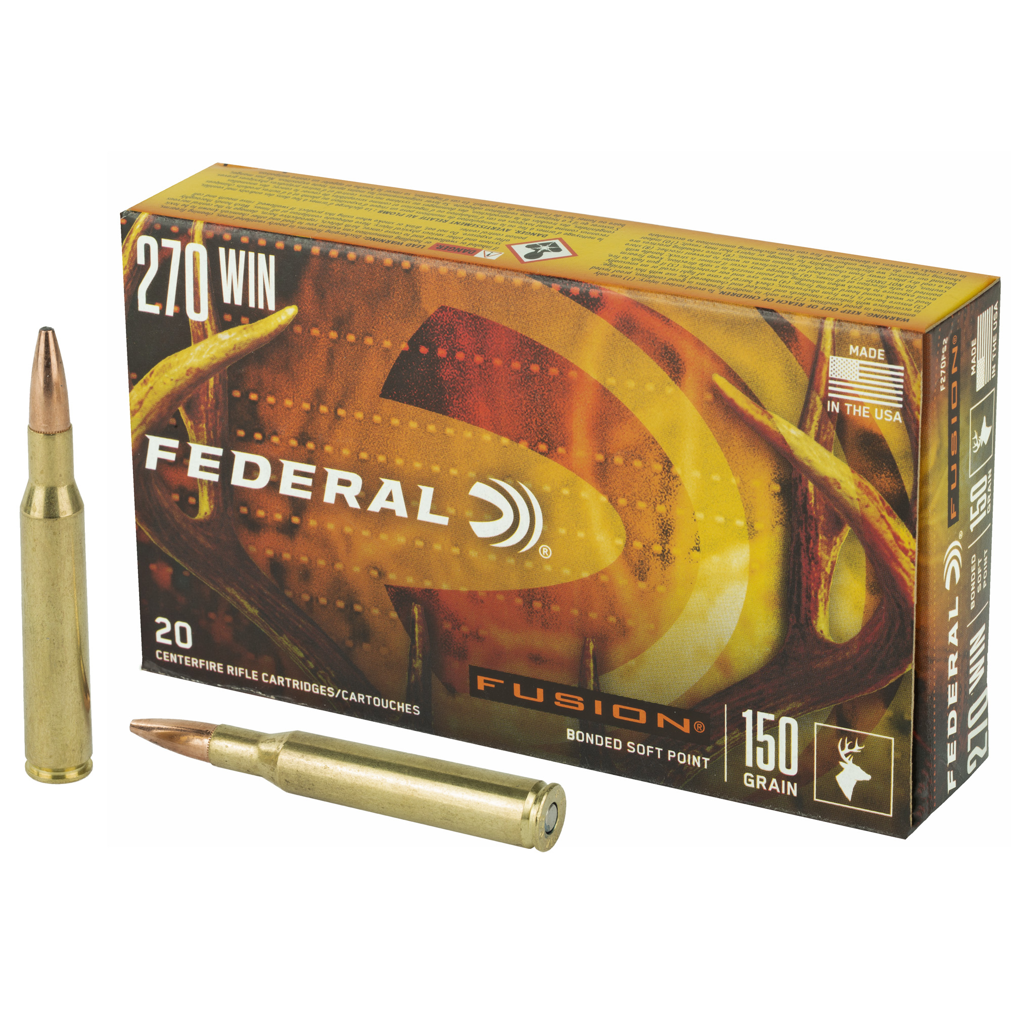 Federal Fusion Rifle Ammo 270 Win 150 gr. Fusion Soft Point 20 rd.