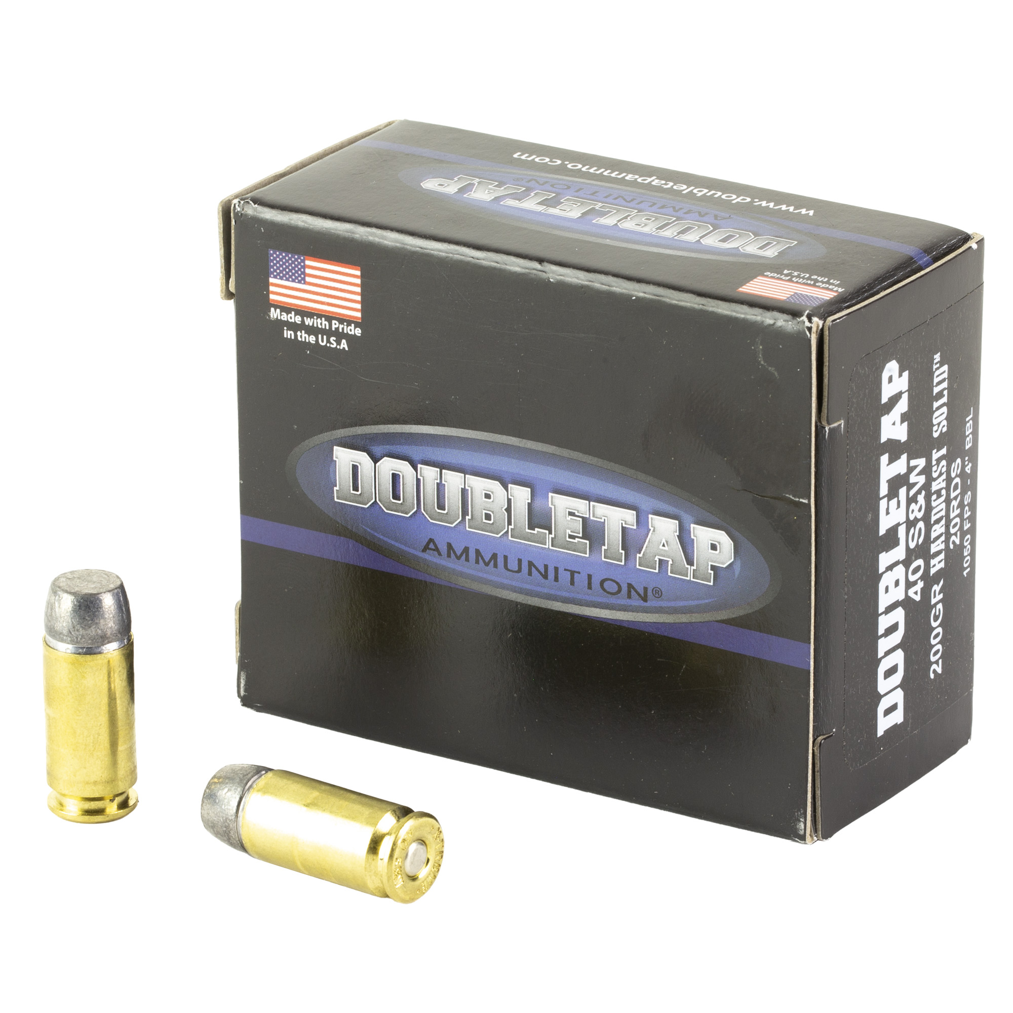 DoubleTap Ammunition 40200HC Hunter  40S&W 200gr Hard Cast Solid 20 Rounds