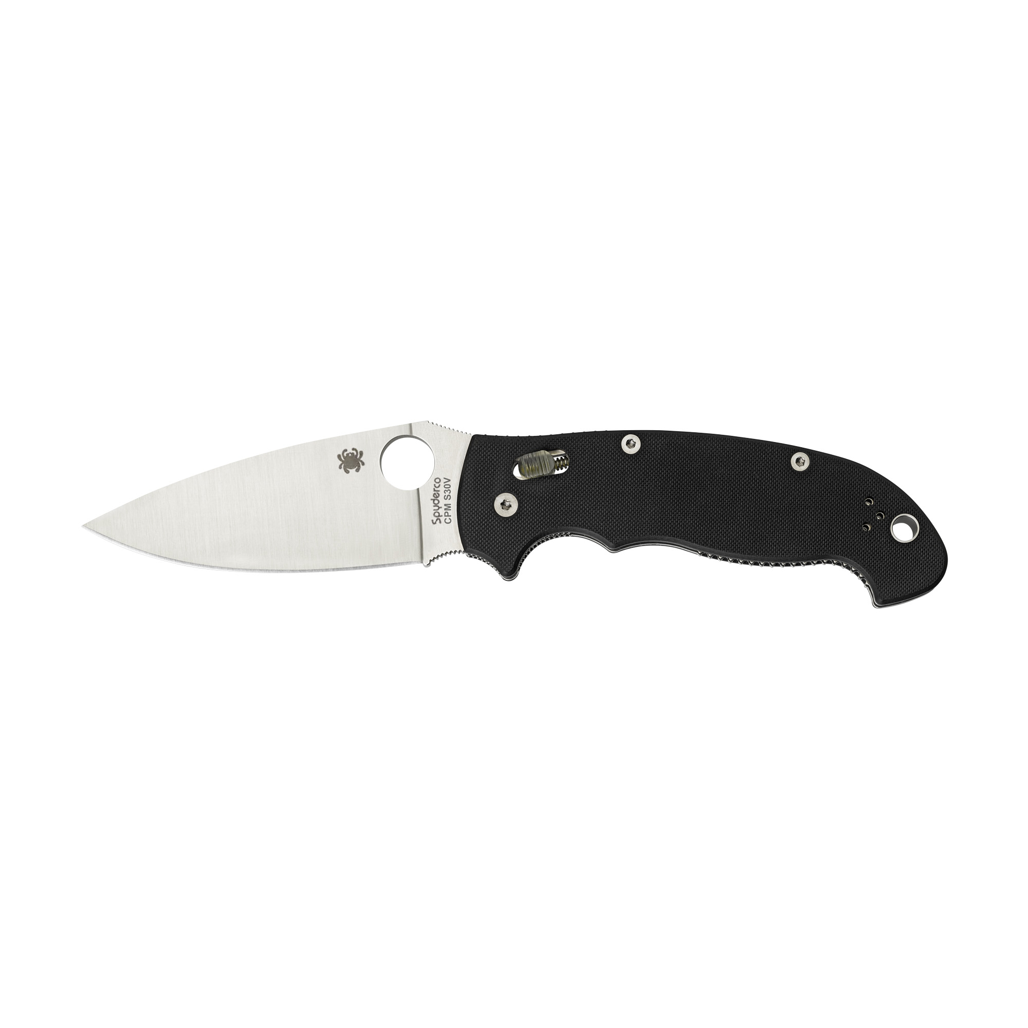 Spyderco C95GP2 Manix 2  XL 3.85" Folding Plain Satin CPM S30V SS Blade/Black Textured G10 Handle Includes Pocket Clip