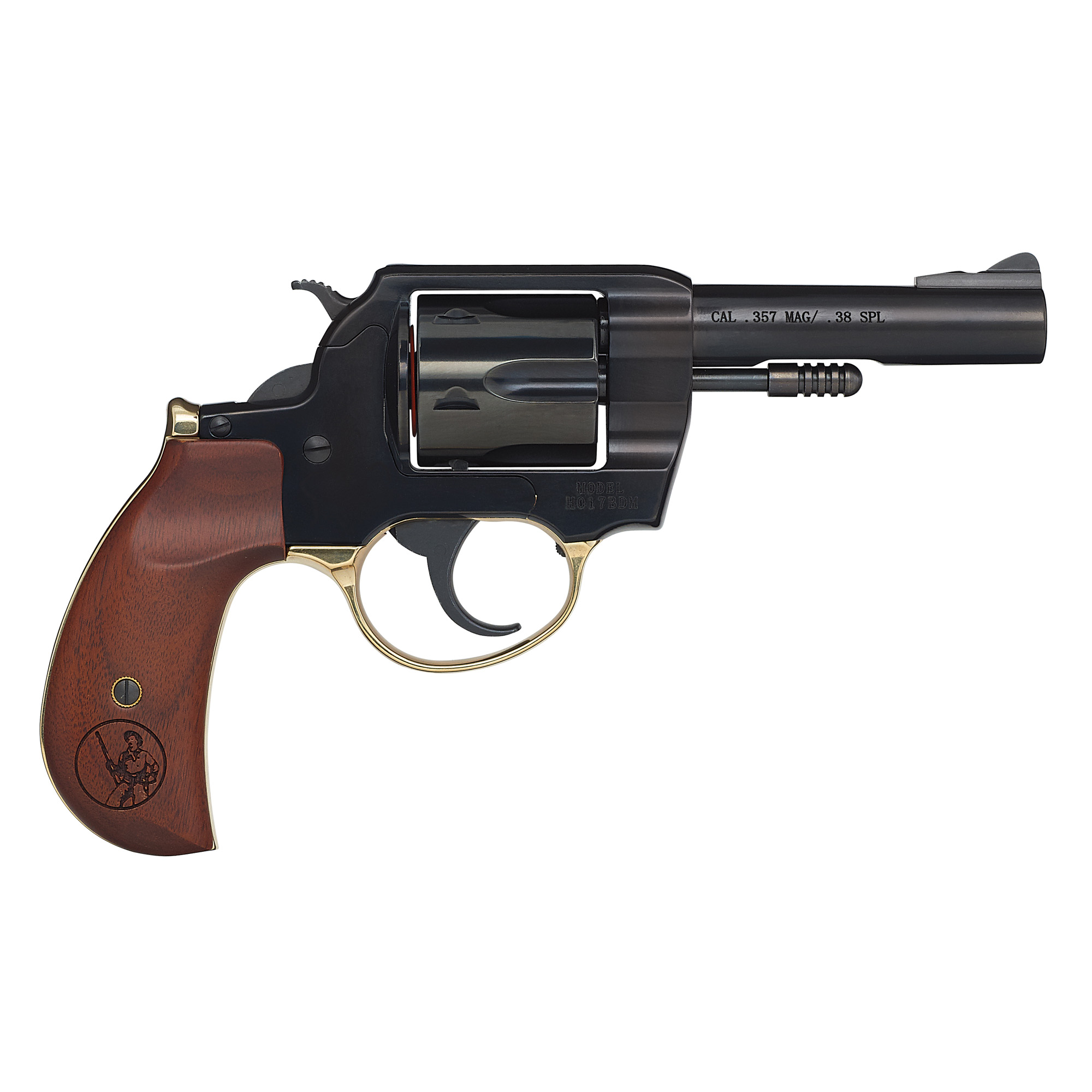 Henry H017BDM Big Boy  38 Special/357 Mag 6 Shot 4" Blued Round Steel Barrel, Polished Blued Steel Frame w/Birdshead Walnut Grip