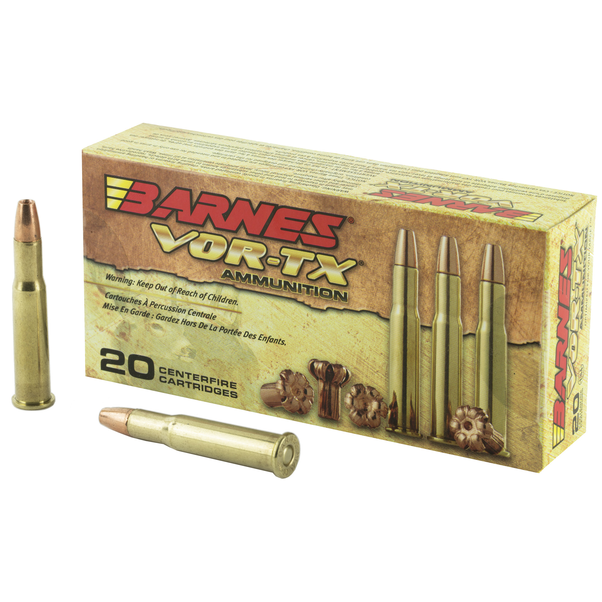 Barnes VOR-TX 30-30 Winchester TSX Flat Nose 150 Grain 20 Rounds