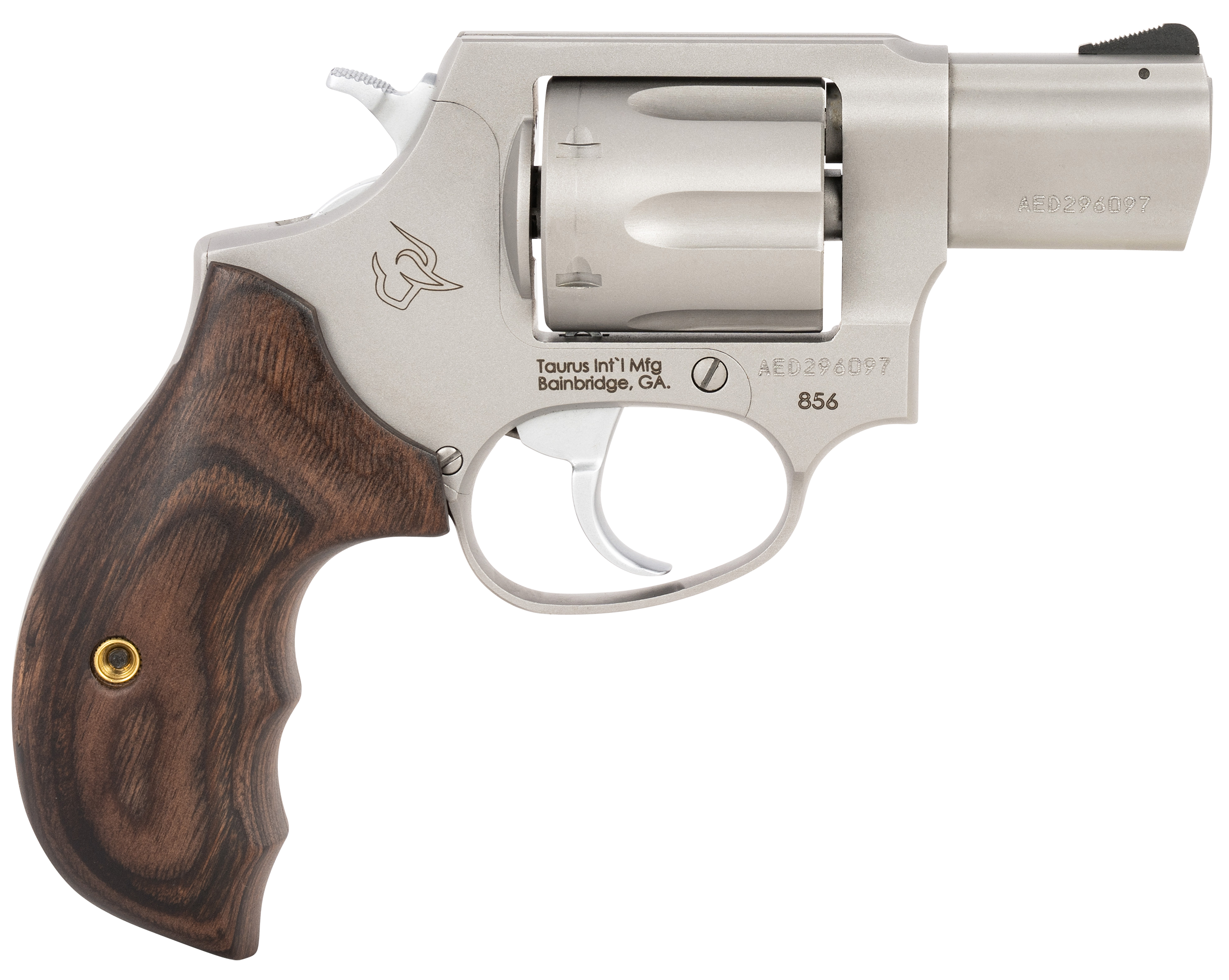Taurus 856 Revolver 38 Special 2 Inch 6 Rounds Stainless Steel Wood Grip