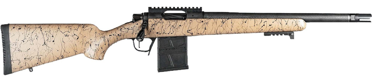 Christensen Arms 8010612100 Ridgeline Scout Full Size 6.5 Creedmoor 4+1, 16" Black Nitride Steel Threaded Barrel, Black Nitride Aluminum Receiver, Tan w/Black Webbing Fixed Sporter Stock