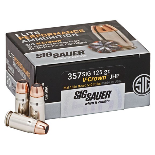 Sig Sauer Elite .357 Sig V Crown Hollow Point 125 Grain 50 Rounds