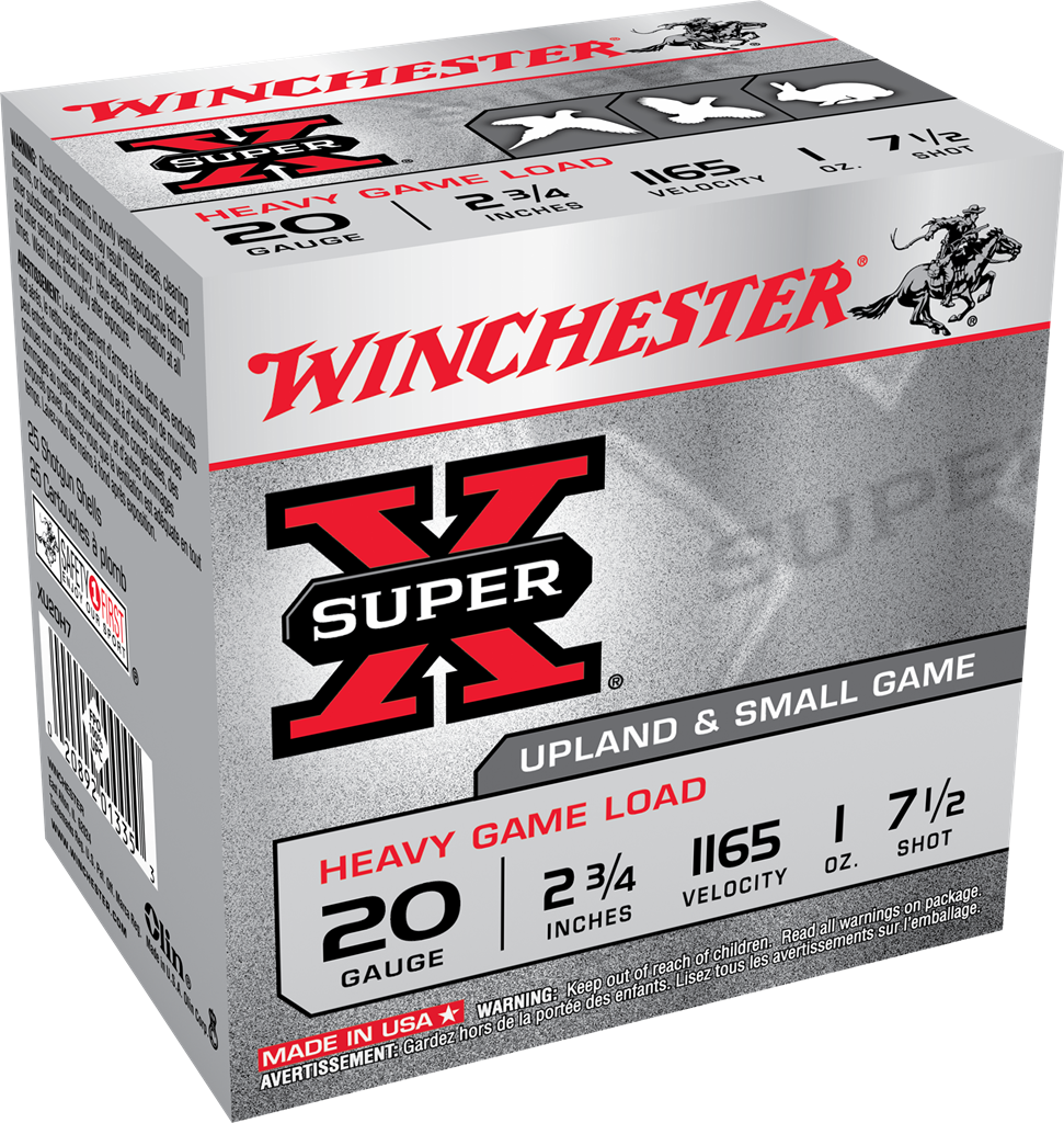 Winchester, Super-X Heavy Game, 20 Gauge, Lead Shot, 1 oz, 25 Rounds