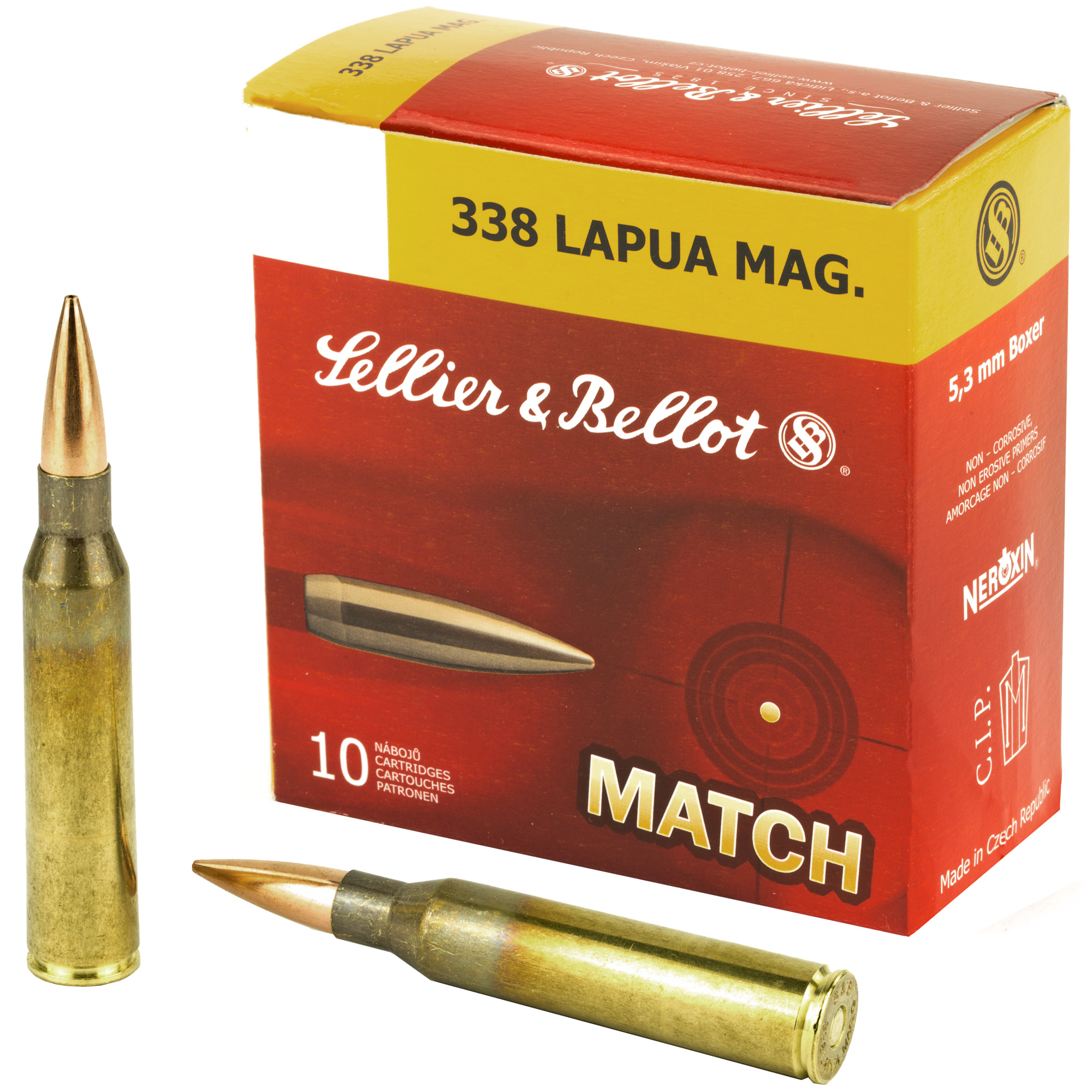 Sellier and Bellot 338 Lapua Magnum Hollow Point Boat Tail 250 Grain 10 Rounds