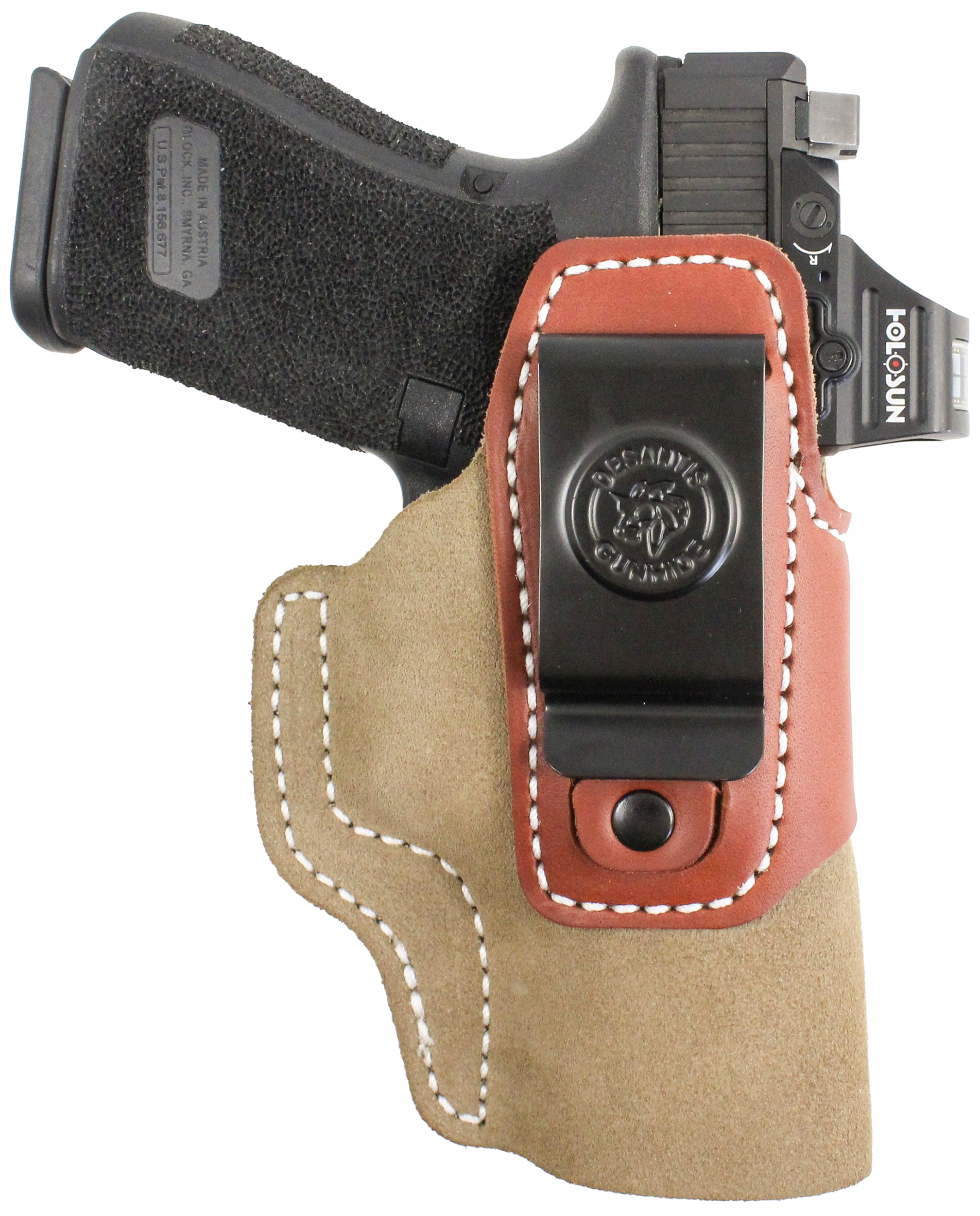 DeSantis Gunhide 215NJE1Z0 Transit  IWB Natural Kydex/Leather Belt Clip Glock 26/27/33 Ambidextrous