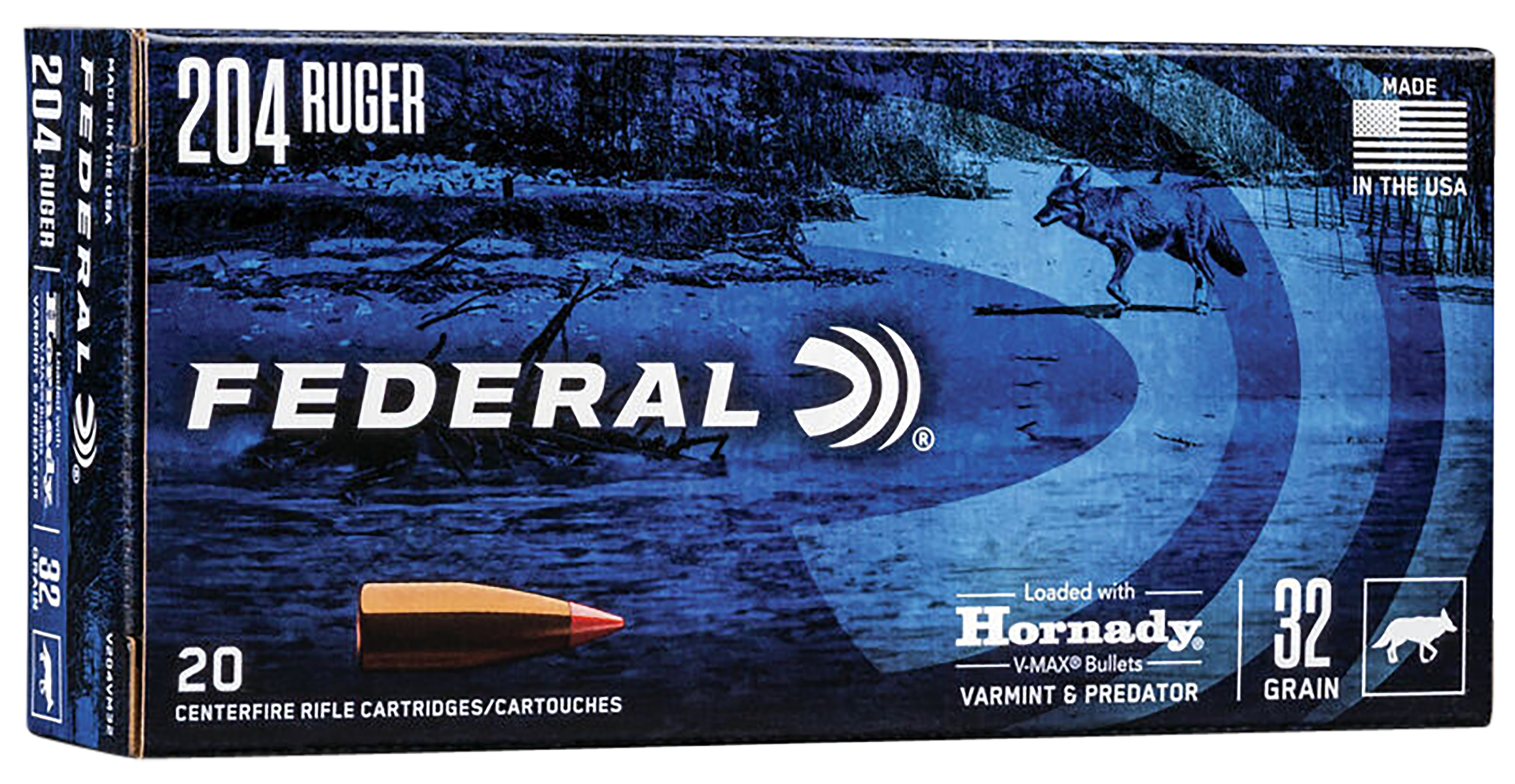 Federal Power Shok 204 Ruger V Max 32 Grain 20 Rounds