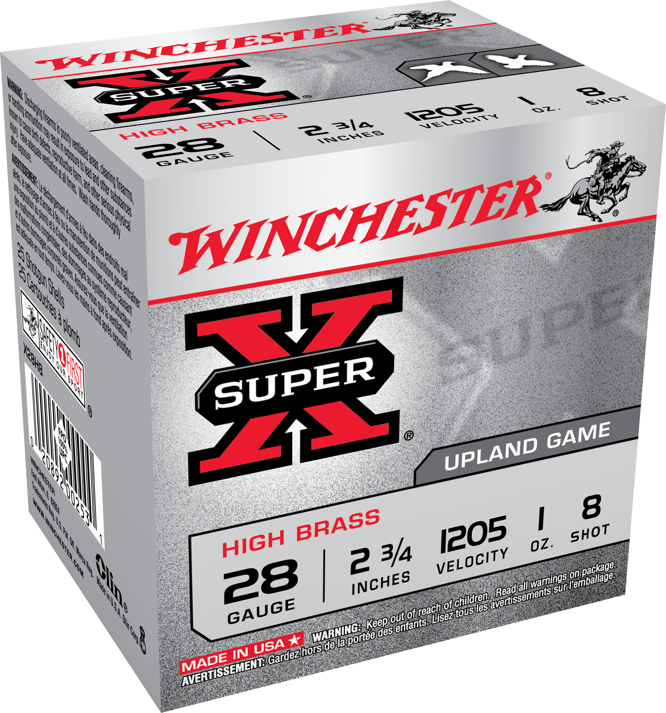 Winchester, Super X High Brass Heavy Game Load, 28 gauge, Lead, 1 oz, 25 Rounds