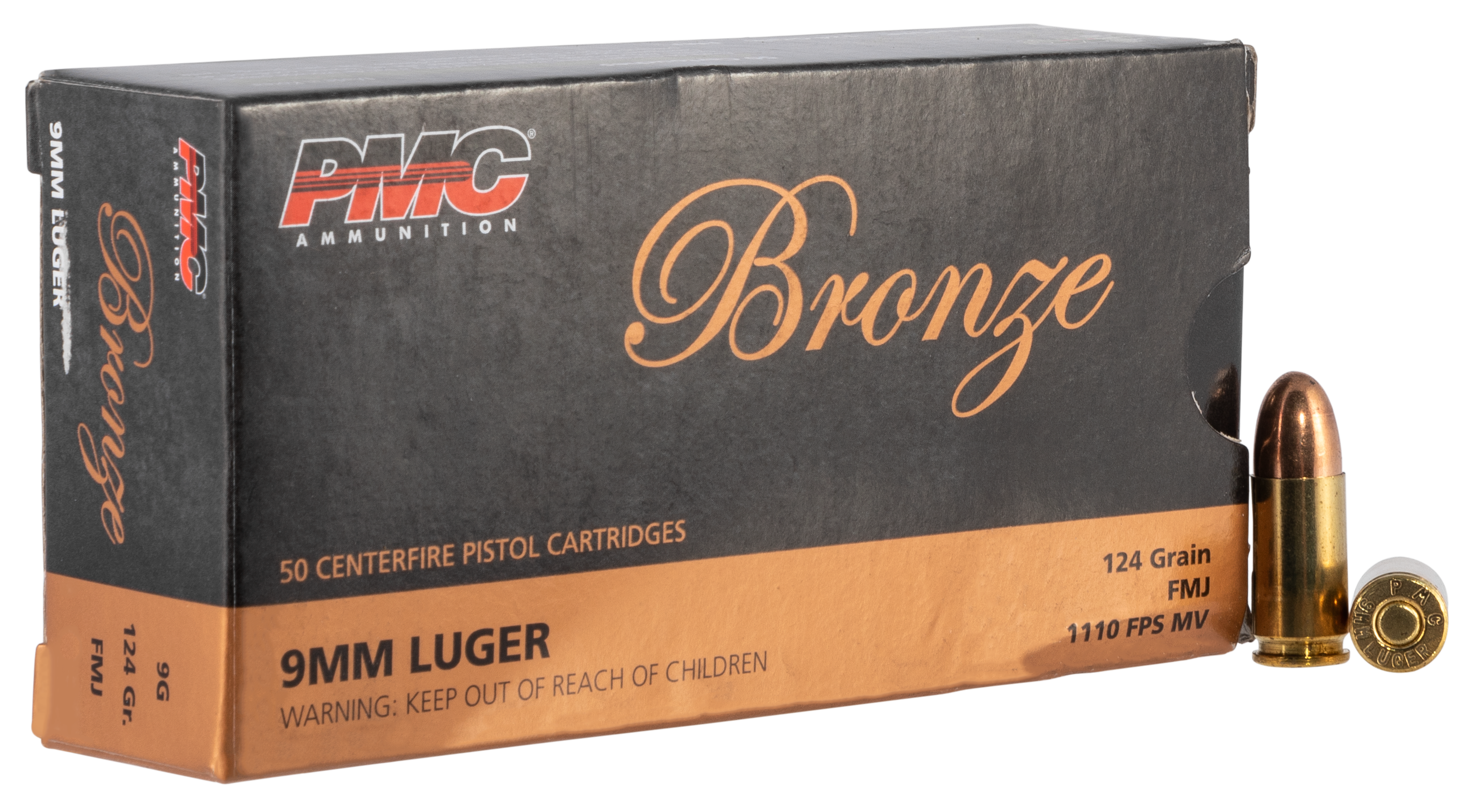 Pmc Bronze 9mm Luger Full Metal Jacket 124 Grain 50 Rounds