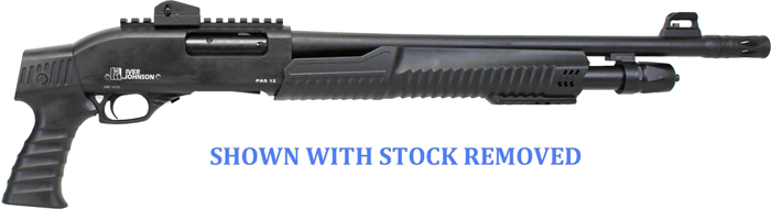 Iver Johnson PAS12 Pistol Grip, 12GA, 18.5in. Barrel, 5rd - Black (PAS12PG RAIL)
