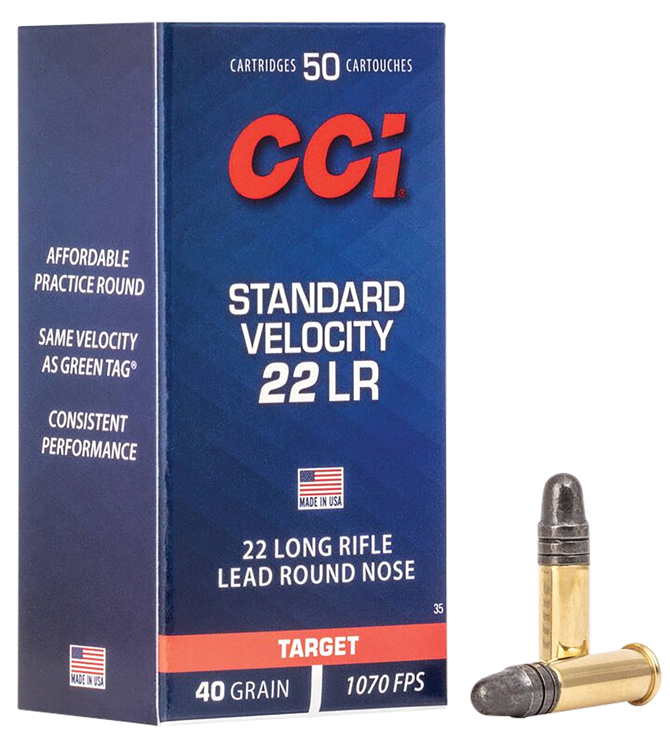 CCI Standard Velocity 22 Long Rifle Lead Round Nose 40 Grain 50 Rounds