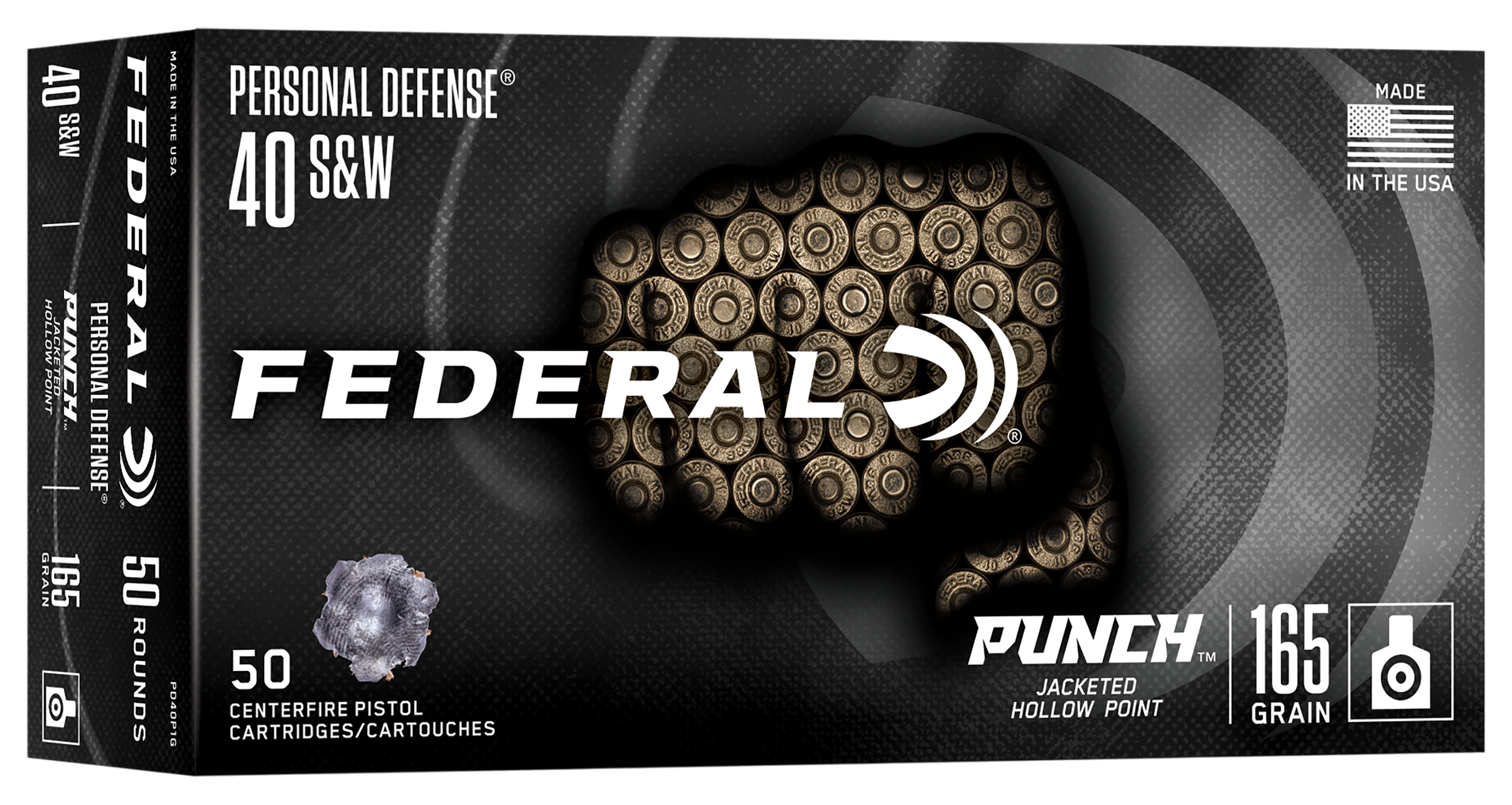 Federal Punch .40 S&w Jacketed Hollow Point 165 Grain 50 Rounds