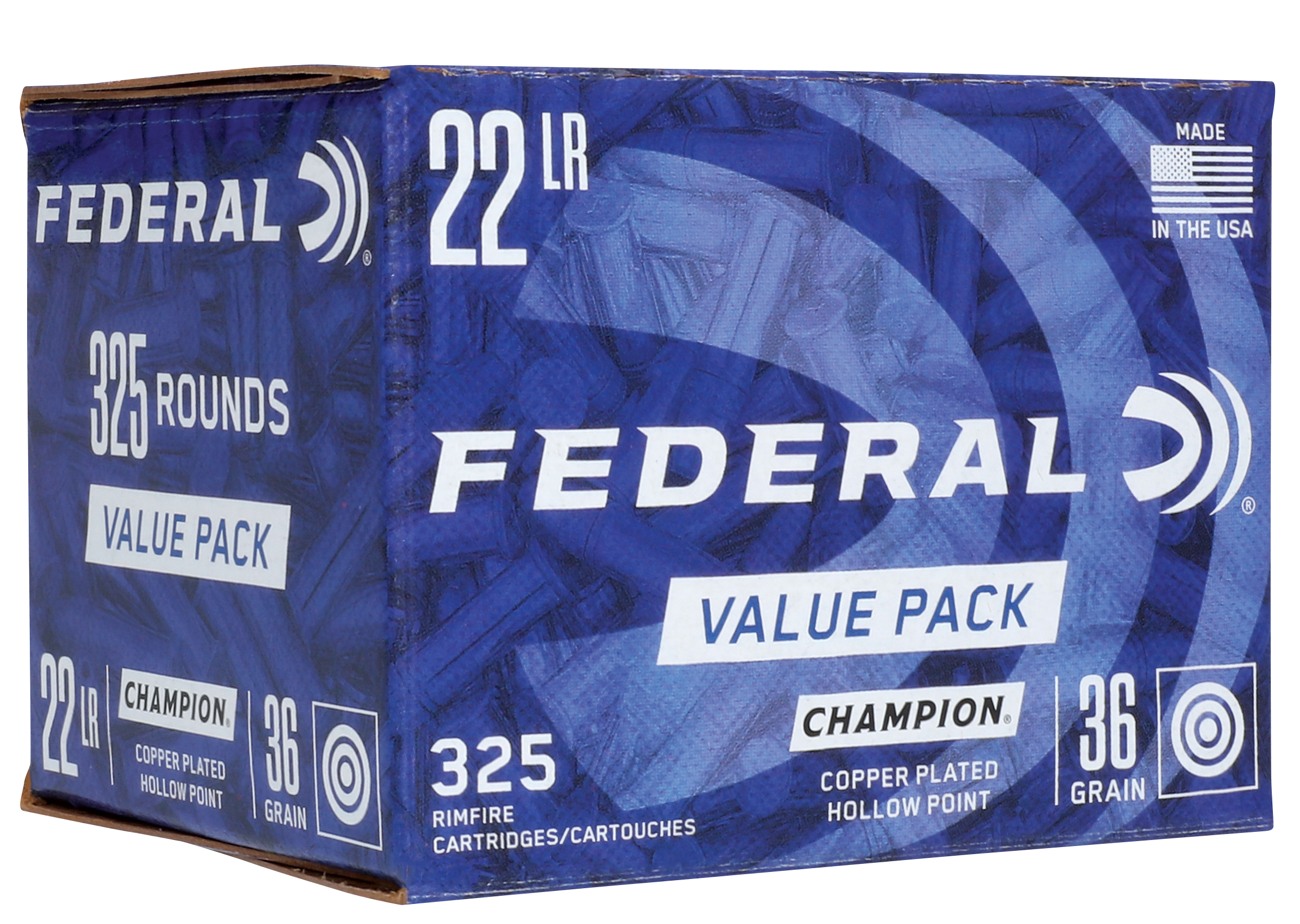 Federal Champion 22 Long Rifle Copper Plated Hollow Point 36 Grain 325 Rounds