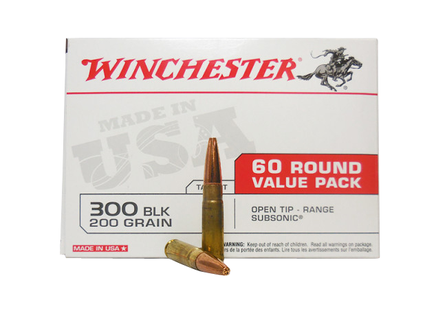 Winchester, Usa, 300 Aac Blackout, Open Tip Range Subsonic, 200 Grain, 60 Rounds