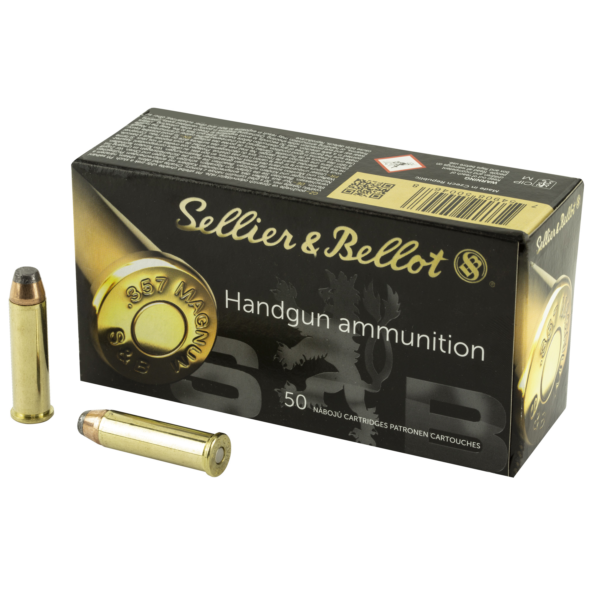 Sellier & Bellot Handgun, 357 Magnum, Soft Point, 158 Grain, 50 Rounds