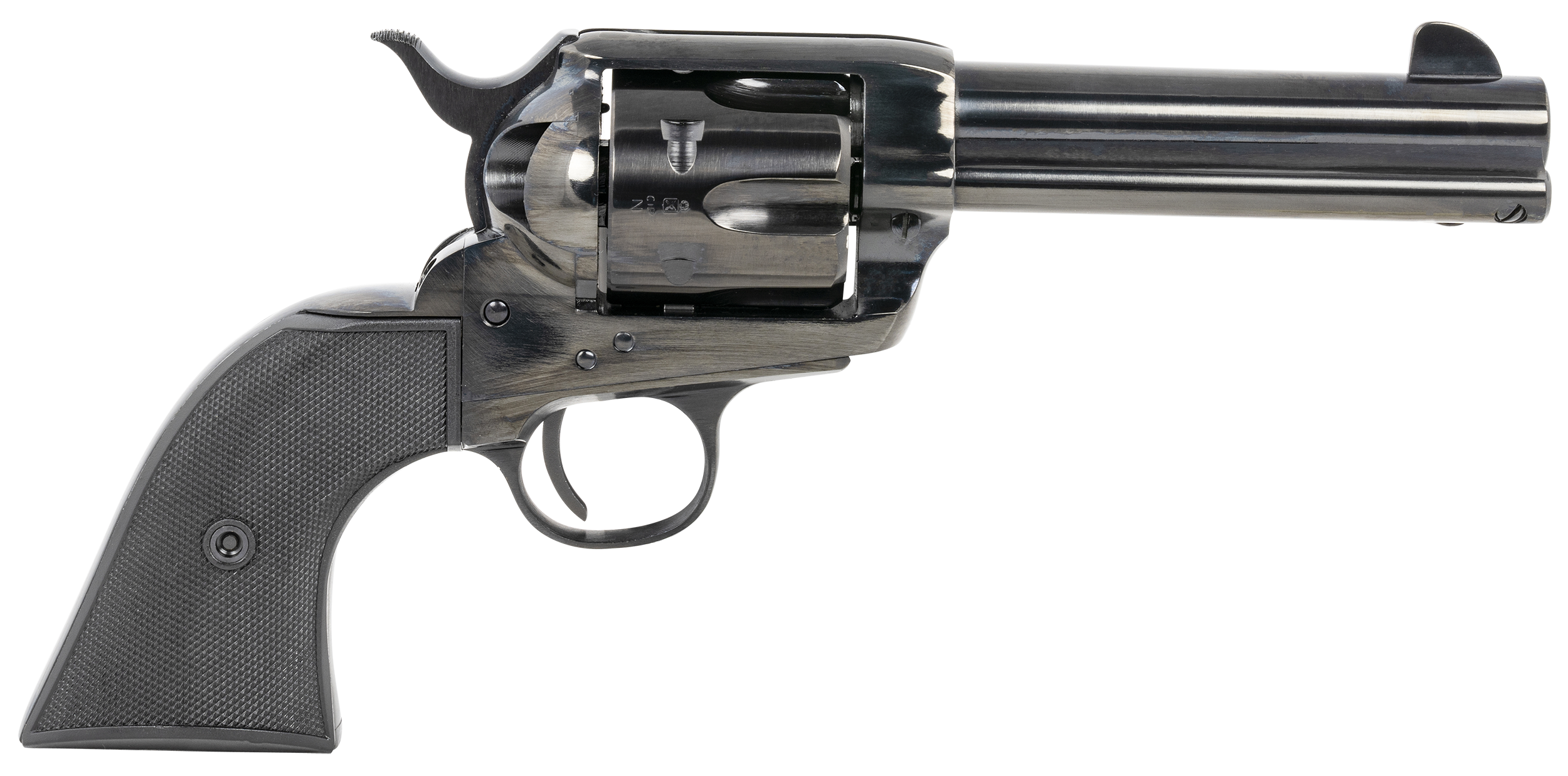 Taylors & Company 200103 1873  SAO 45 Colt (LC) Caliber with 4.75" Barrel, 6rd Capacity Cylinder, Overall Blued Finish Steel & Black Checkered Grip