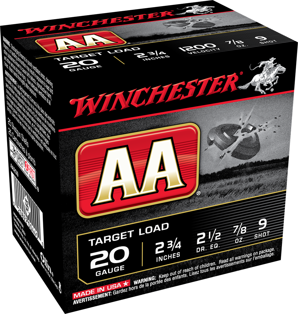 Winchester Aa Target Load 20 Gauge Lead 7/8 oz 9 Shot 25 Rounds