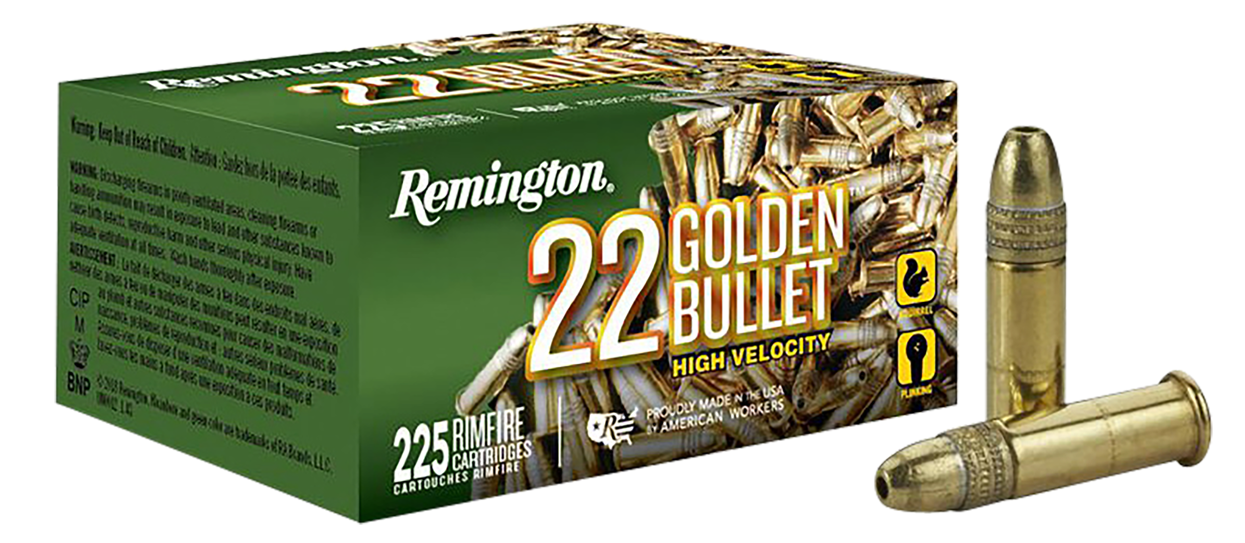 Remington Golden Bullet 22 Long Rifle Plated Hollow Point 36 Grain 225 Rounds