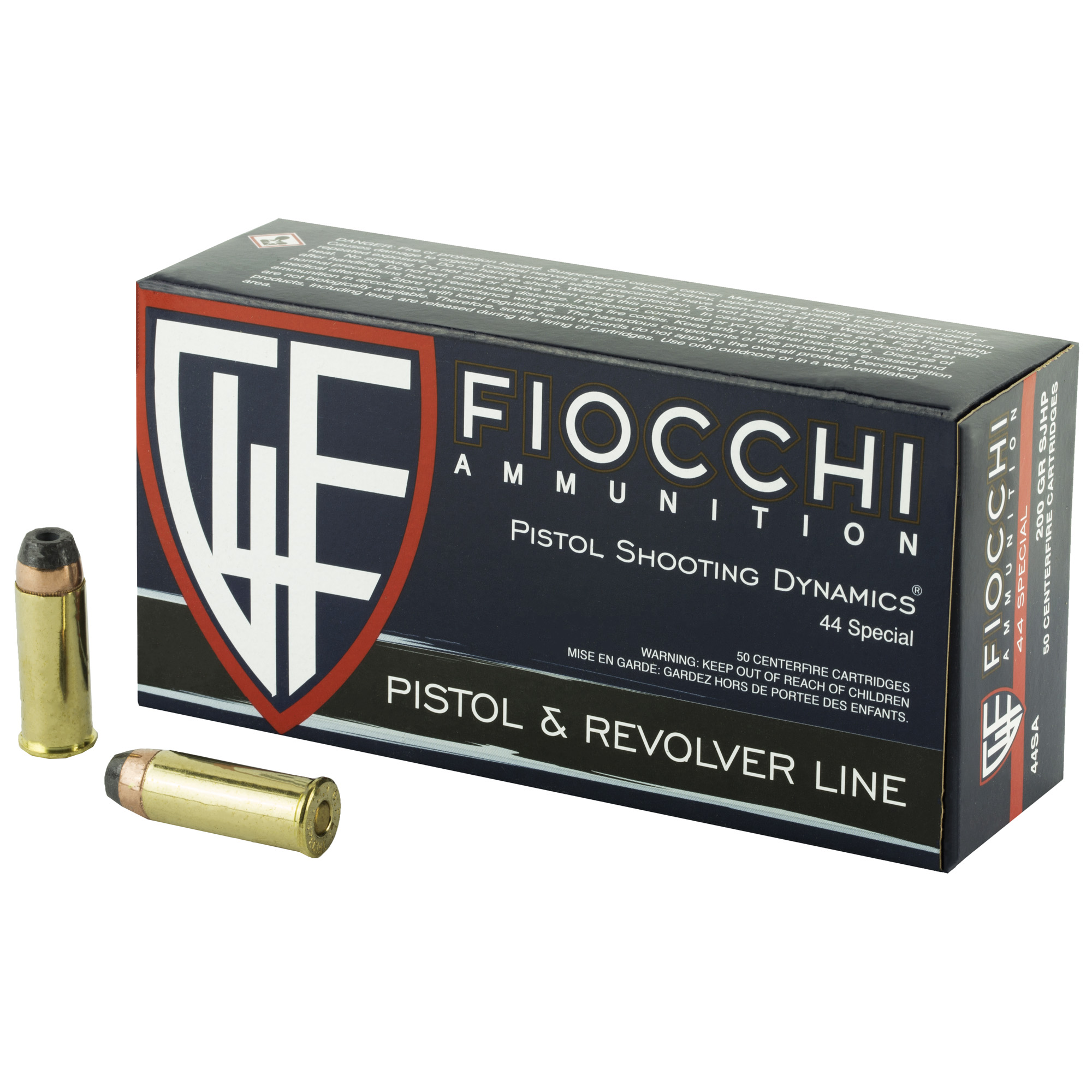Fiocchi Defense Dynamics Centerfire Handgun Ammo 44 Spl. 200 gr. SJHP 50 rd.