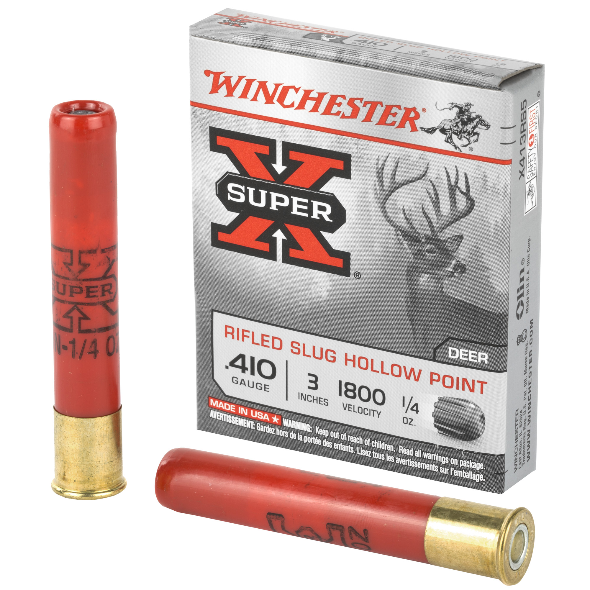Winchester Super-X Rifled Slug 410 Bore Rifled Slug one quarter ounce 5 Rounds
