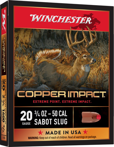 Winchester Copper Impact 20 Gauge Sabot Slug 3/4 oz 5 Rounds