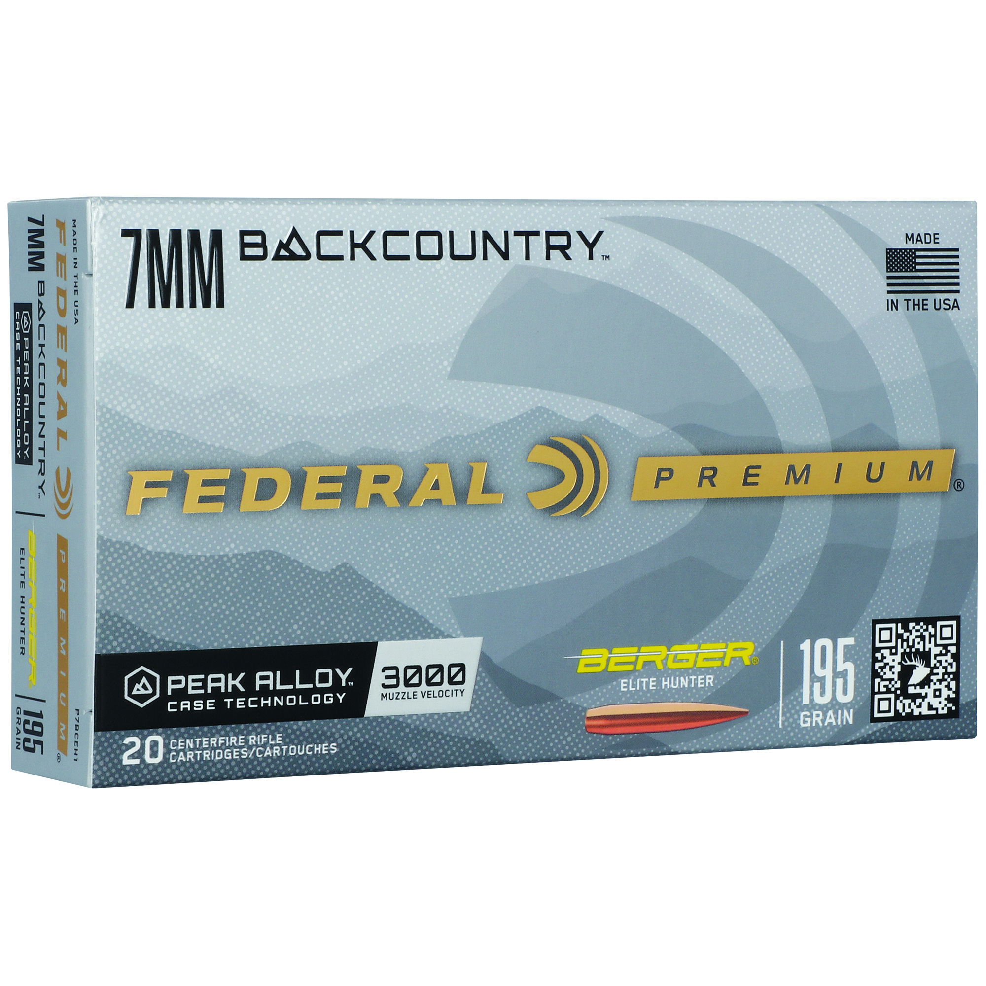 Federal, BackCountry Berger Elite Hunter, 7mm BC, Boat Tail, 195 Grain, 20 Rounds