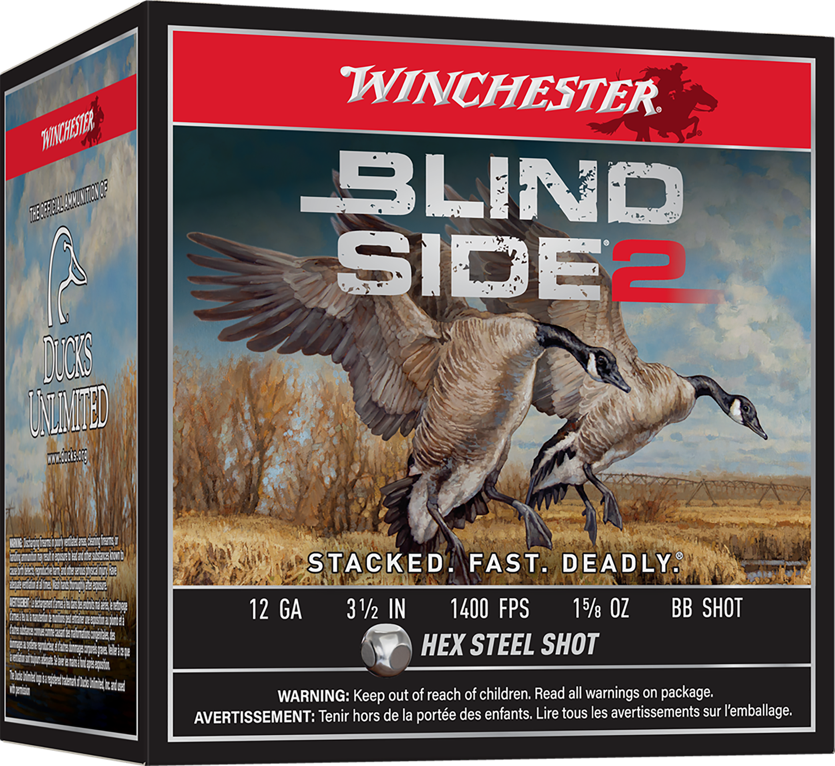 Winchester Blind Side 2 12 Gauge Hex Steel Shot 1 5/8 oz 25 Rounds