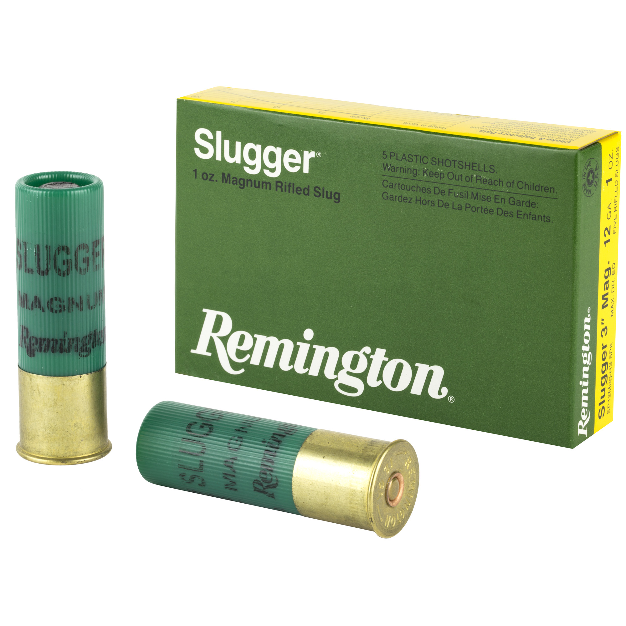 Remington, Slugger Rifled Slugs, 12 Gauge, Rifled Slug, 1 oz, 5 Rounds