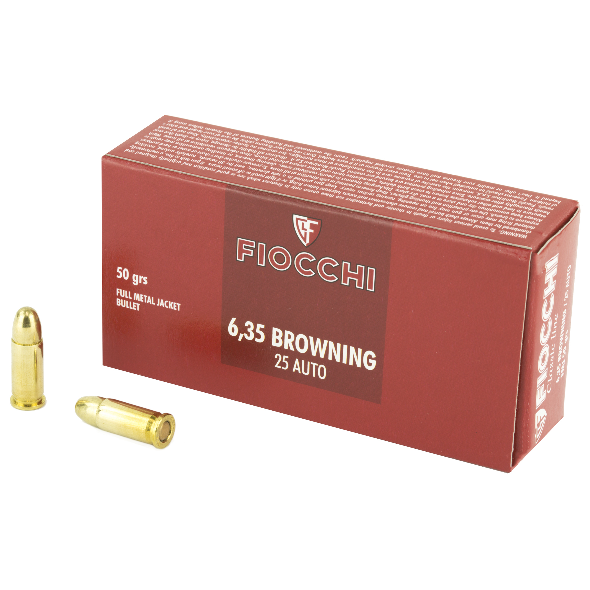 Fiocchi Range Dynamics 25 Acp Full Metal Jacket 50 Grain 50 Rounds