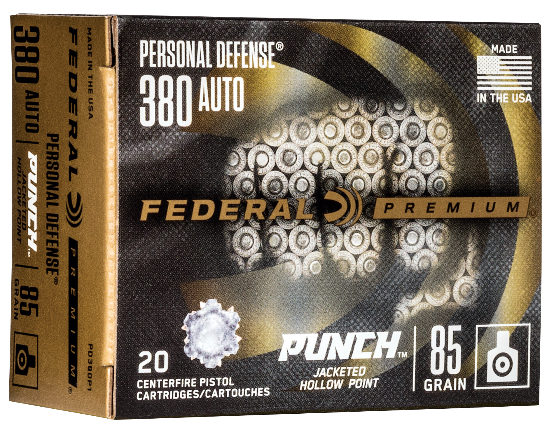 Federal Punch Pistol 380 Acp Jacketed Hollow Point 85 Grain 20 Rounds