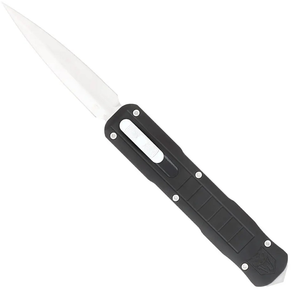 CobraTec Knives CTRPTBLKDAGNS Raptor  3.13" OTF Dagger Plain D2 Steel Blade, 4.50" Black Aluminum Handle