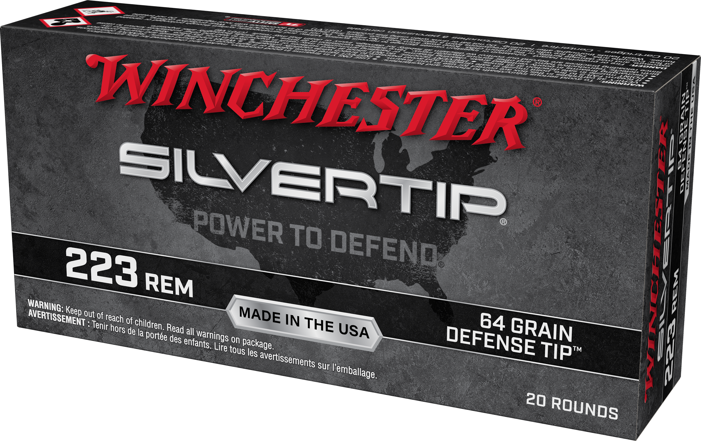 Winchester Silvertip .223 Remington Defense Tip 64 Grain 20 Rounds
