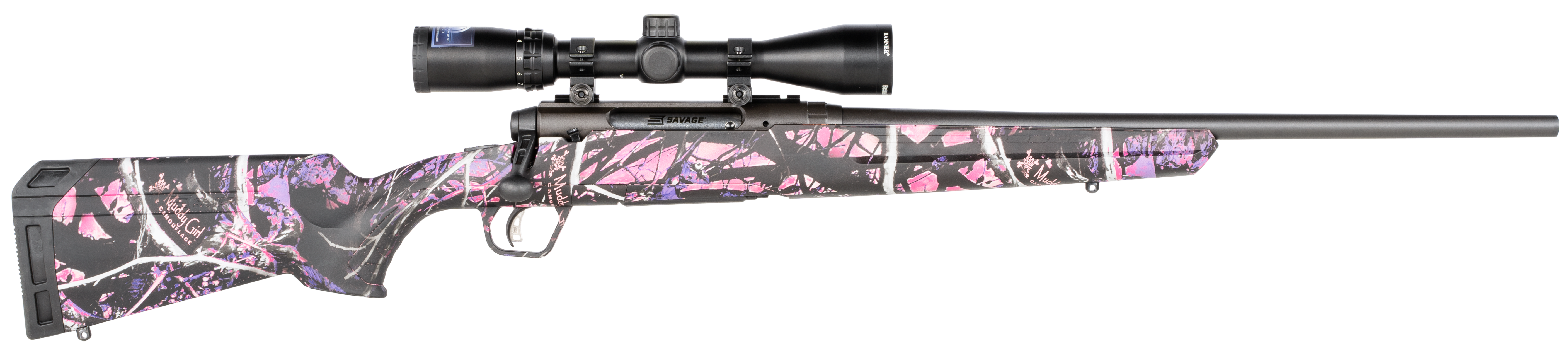 Savage Axis Ii Xp Compact 6.5 Creedmoor 20 in 4+1 Pink and Black Muddy Girl
