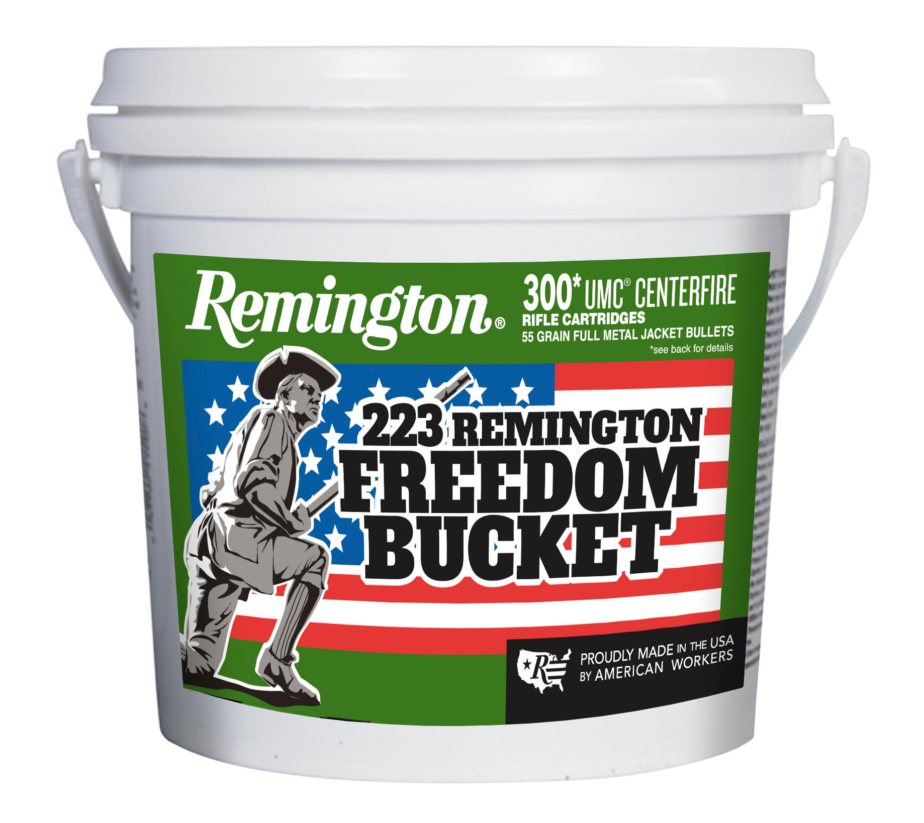 Remington Freedom Bucket UMC 223 Remington Full Metal Jacket 55 Grain 300 Rounds
