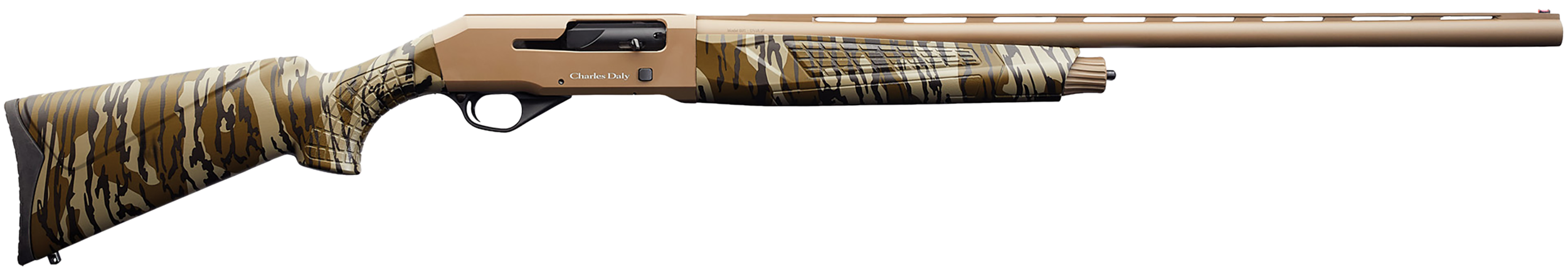 Charles Daly 601 Field 12GA, 28in. Barrel, 4rd, Mossy Oak Bottomland Camo Stock & Forend - FDE (930271)