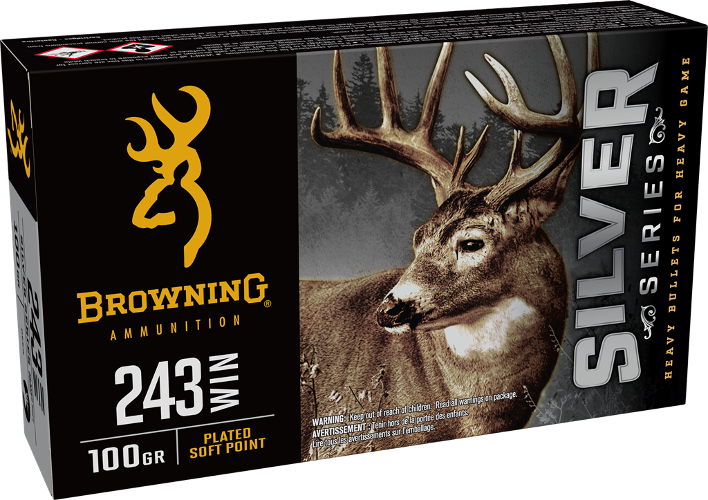 Browning Silver 243 Winchester Plated Soft Point 100 Grain 20 Rounds
