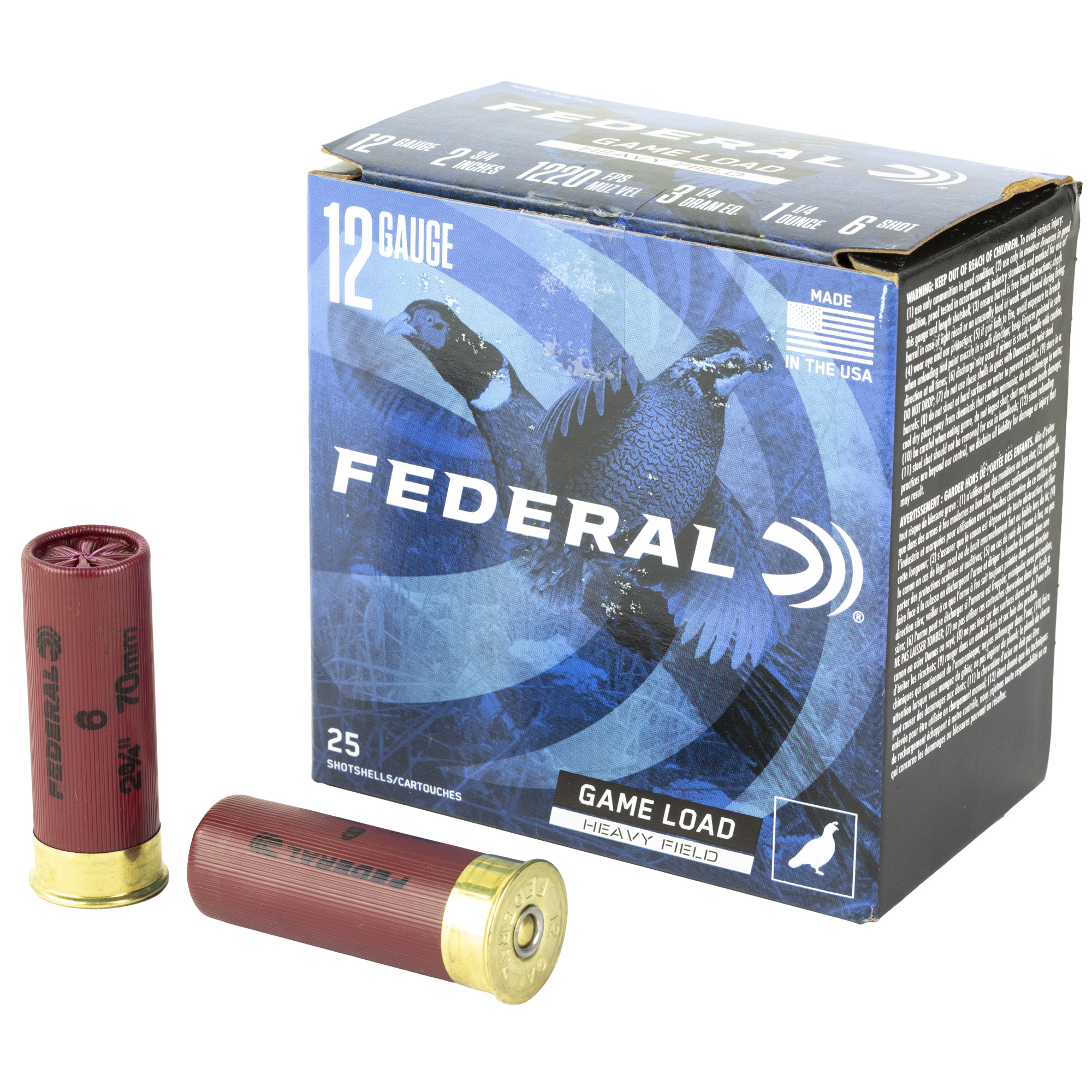 Federal Game-Shok 12 Gauge Lead Shot 1 1/4 Grain 25 Rounds
