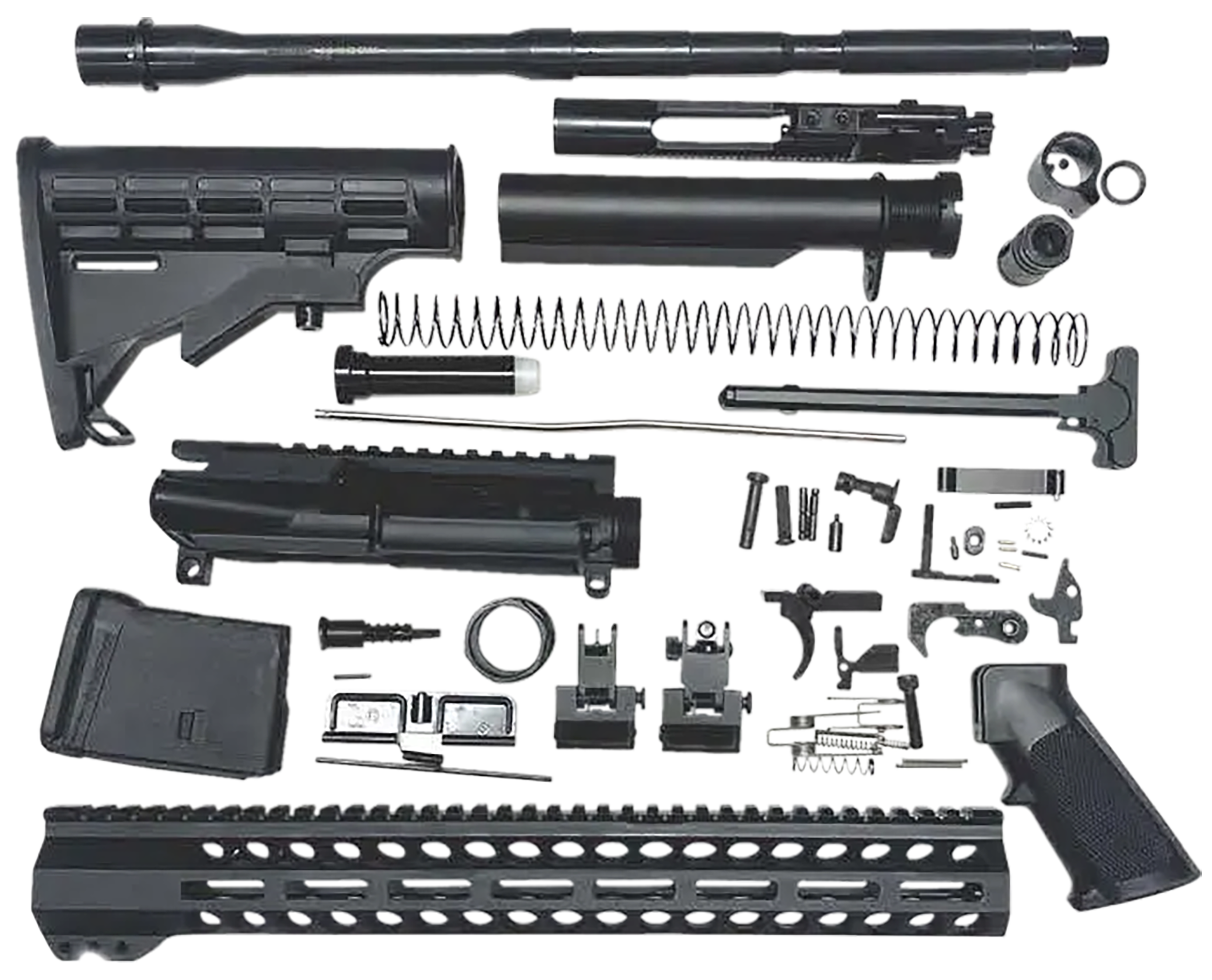Bowden Tactical AR Build Kit 15 MLok Handguard Mil Spec Parts Flip Up Sights