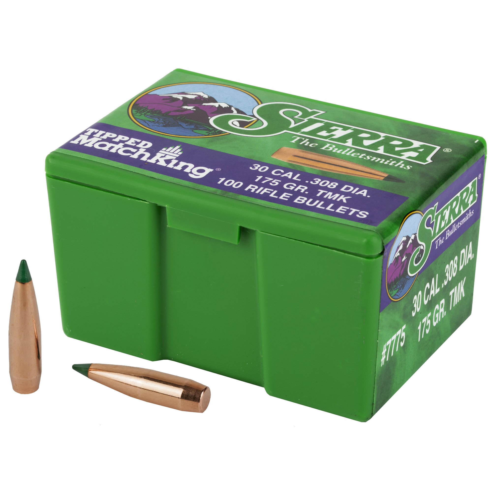 Sierra Tipped MatchKing Rifle Bullets .30 cal / 7.62mm .308" 175 gr. TMK Match 100/rds