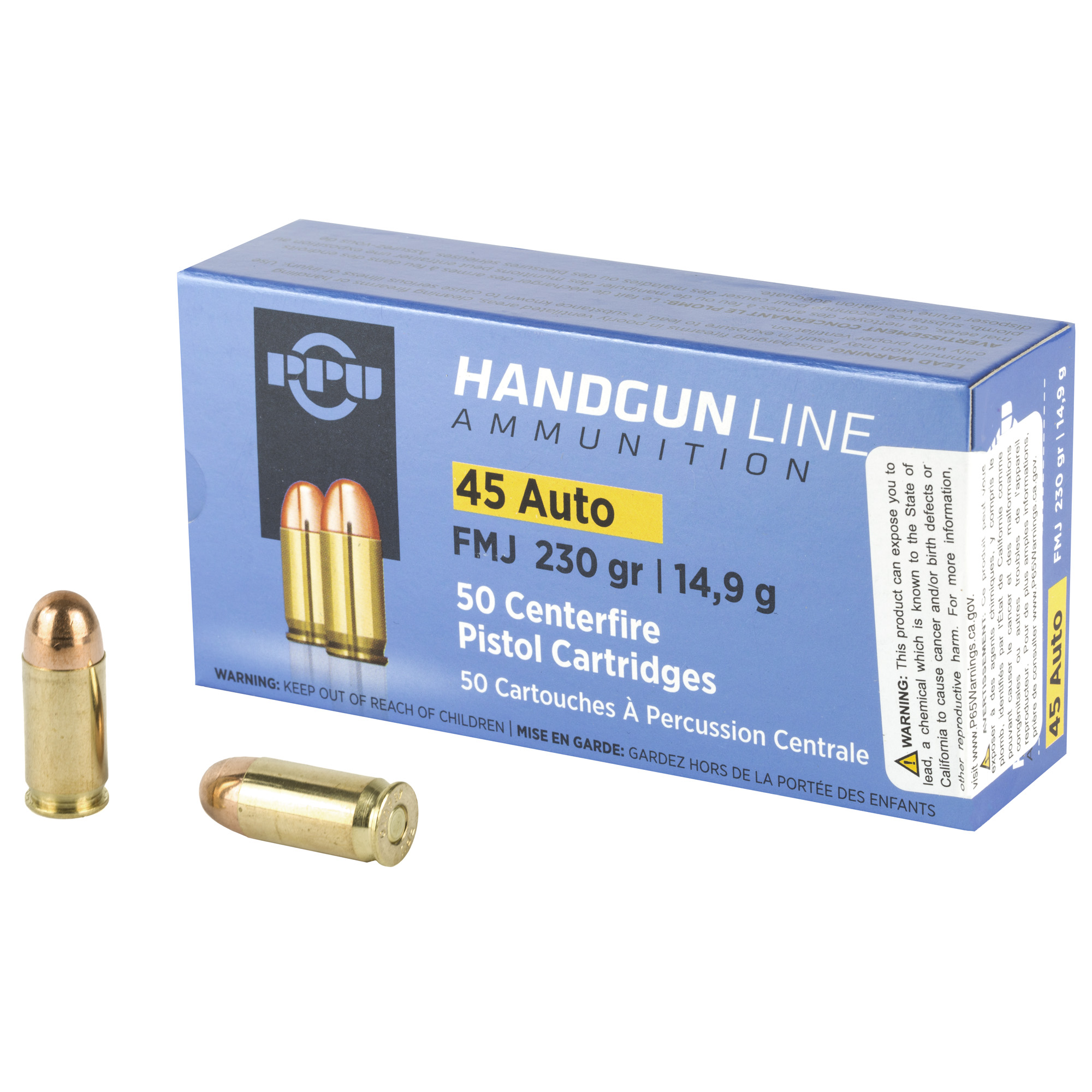 Prvi Partisan PPH45F 45 ACP Full Metal Jacket 230 Grain 50 Rounds