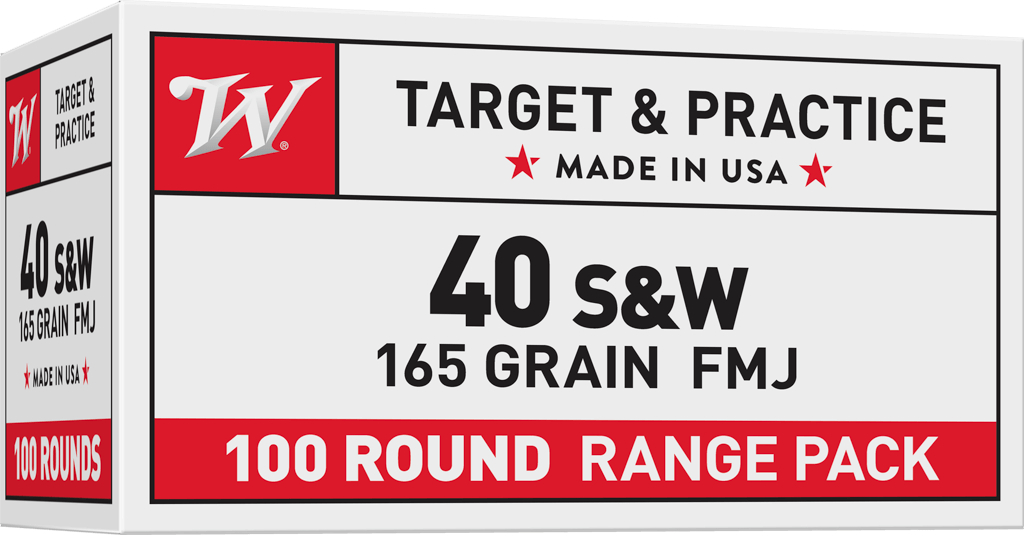 Winchester Usa Pistol, .40 S&w, Full Metal Jacket, 165 Grain, 100 Rounds