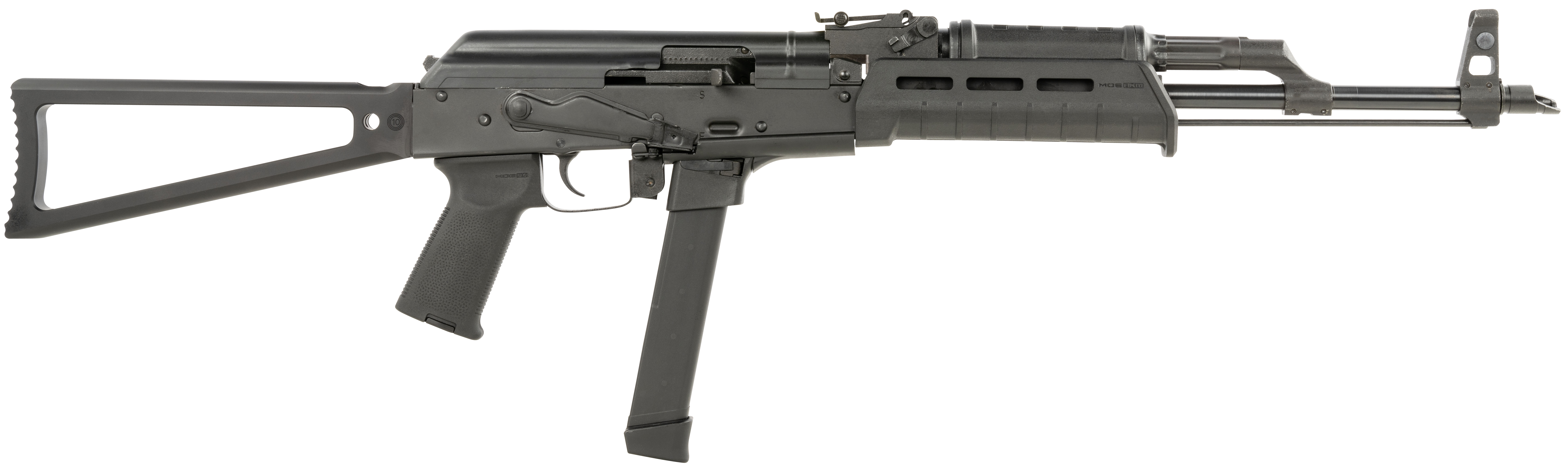 Century Arms RI4958n Wasr 9mm Luger 17.5 Inch 33 Rounds Receiver Circle 10 Triangle Stock Magpul AK Grip