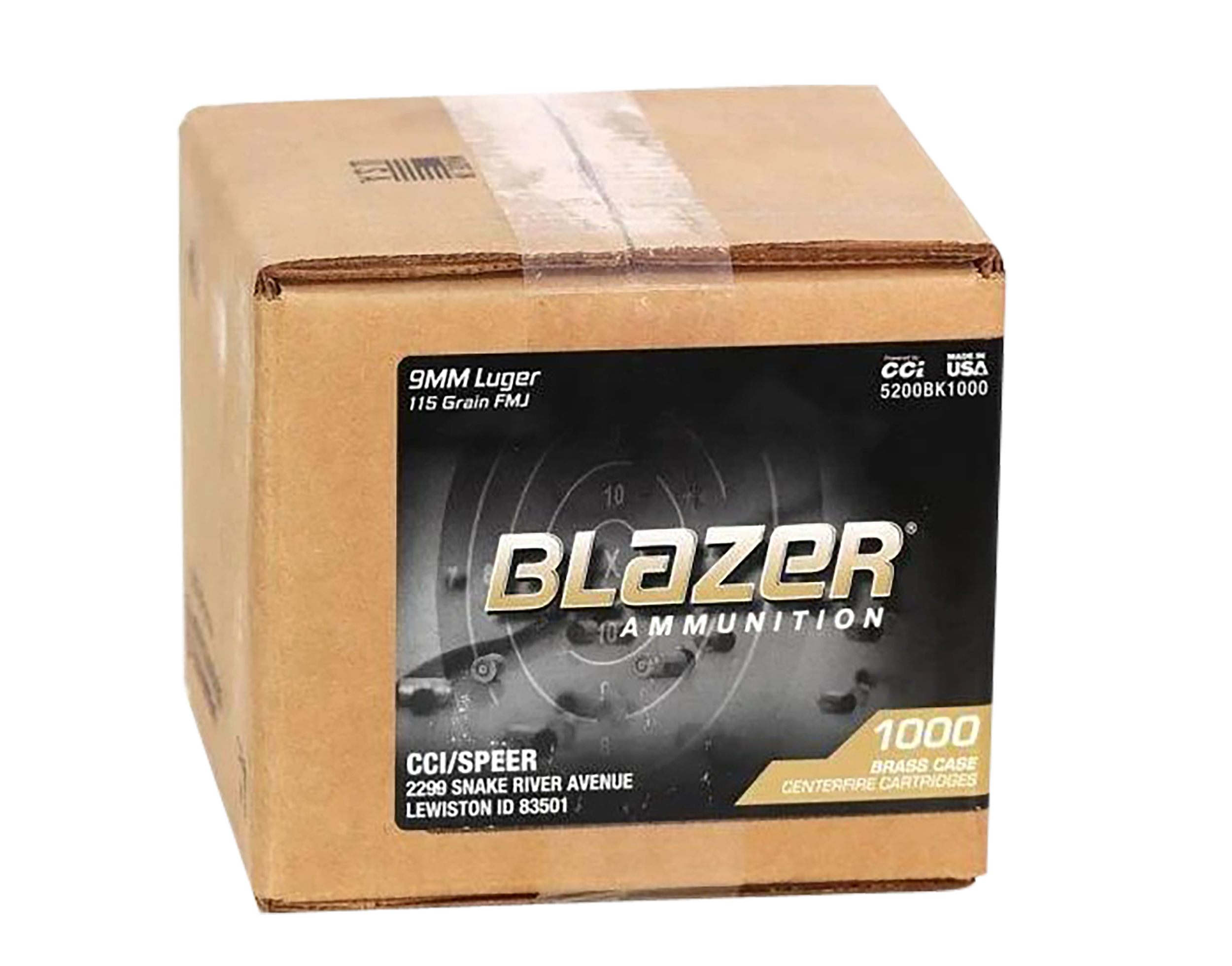 CCI Blazer Brass 9mm Luger Full Metal Jacket 115 Grain 1000 Rounds